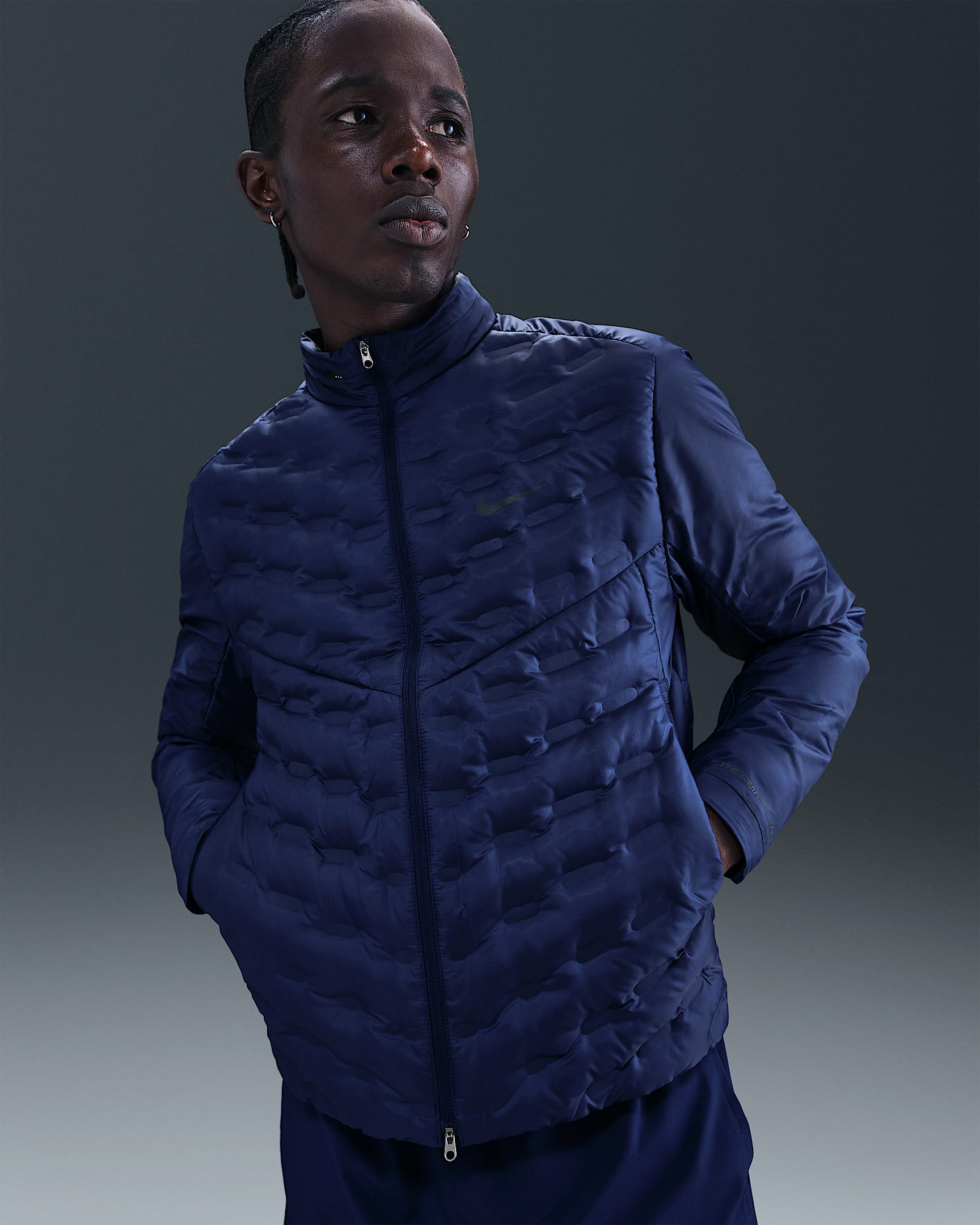 Nike Therma-FIT ADV AeroLoft Men's Repel Down Running Jacket - Blue Void