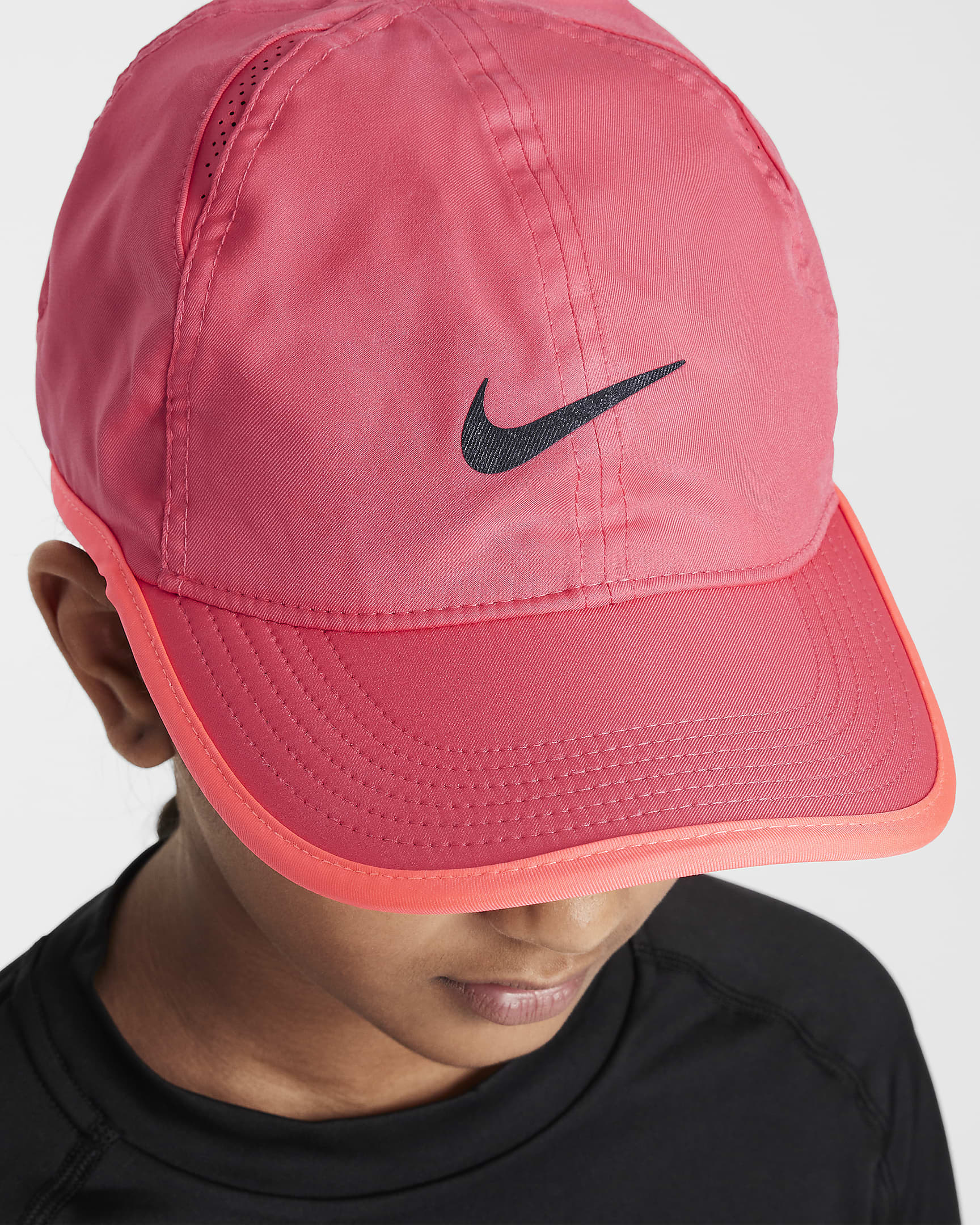 Gorra ligera desestructurada para niños Nike Dri-FIT Club - Rosa margarita/Ponche cálido/Negro