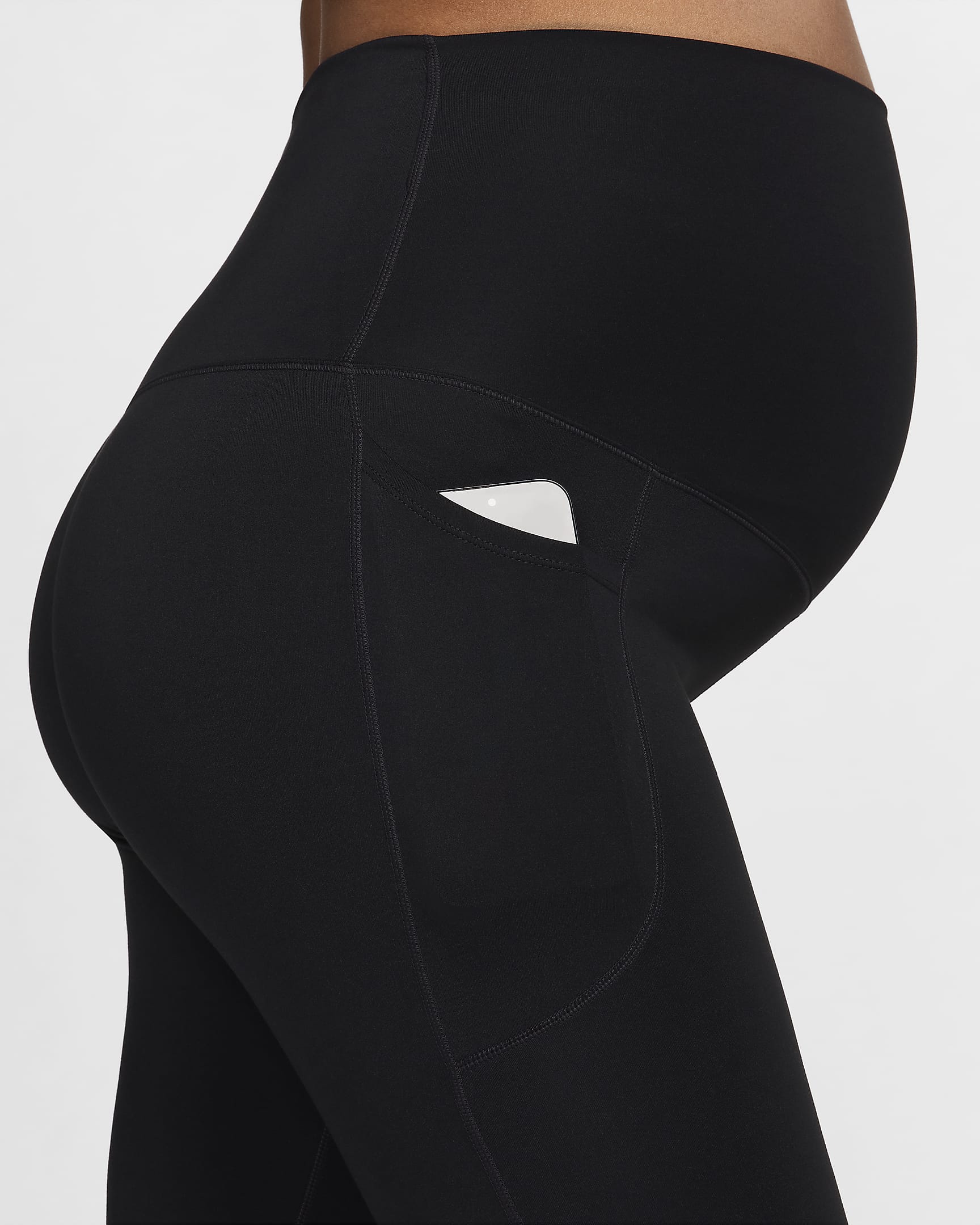 Nike (M) One Women's High-Waisted 7/8 Leggings with Pockets (Maternity) - Black