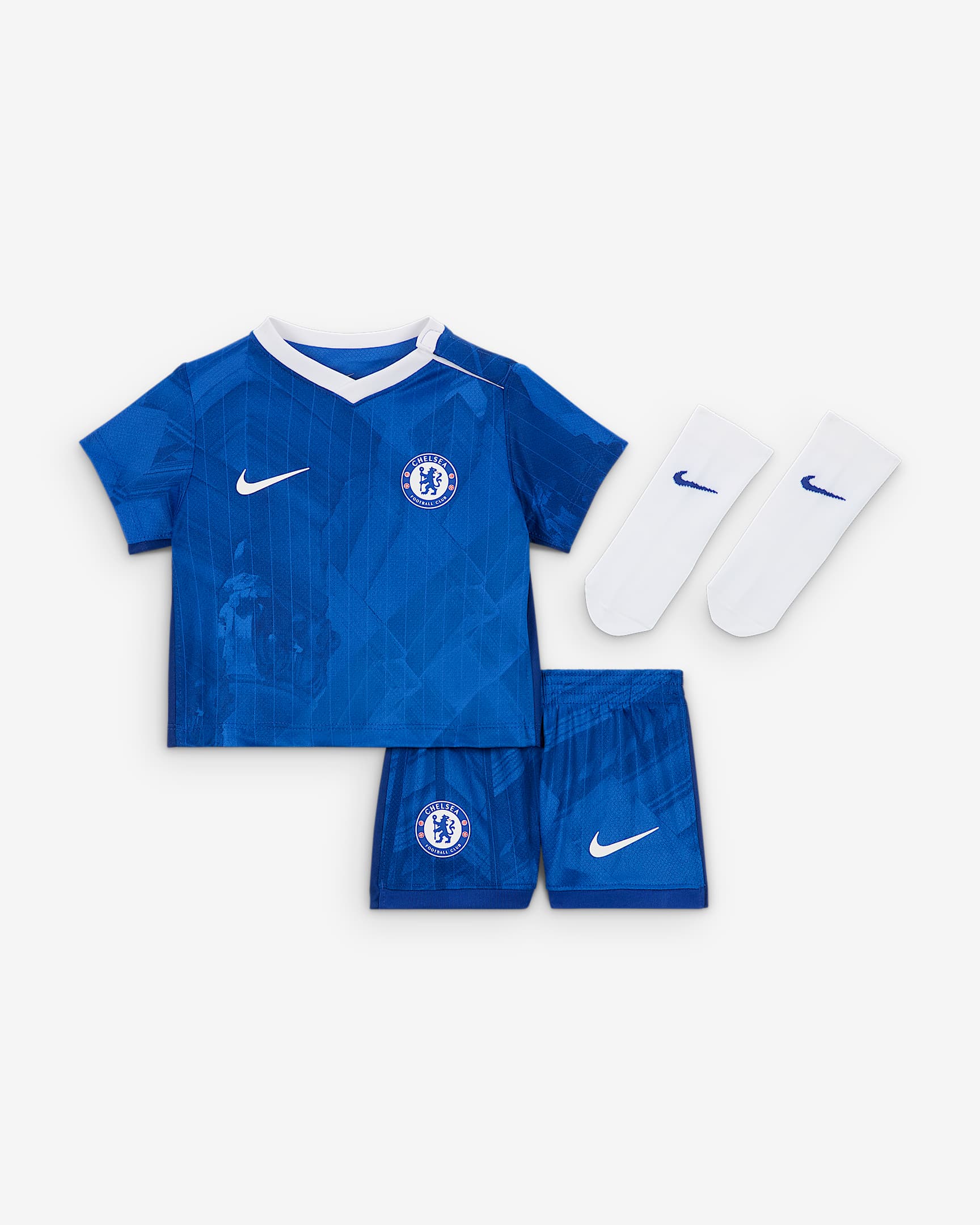 Chelsea FC 2025/26 Stadium Home Baby/Toddler Nike Soccer Replica 3-Piece Kit - Rush Blue/White/Speed Red/White