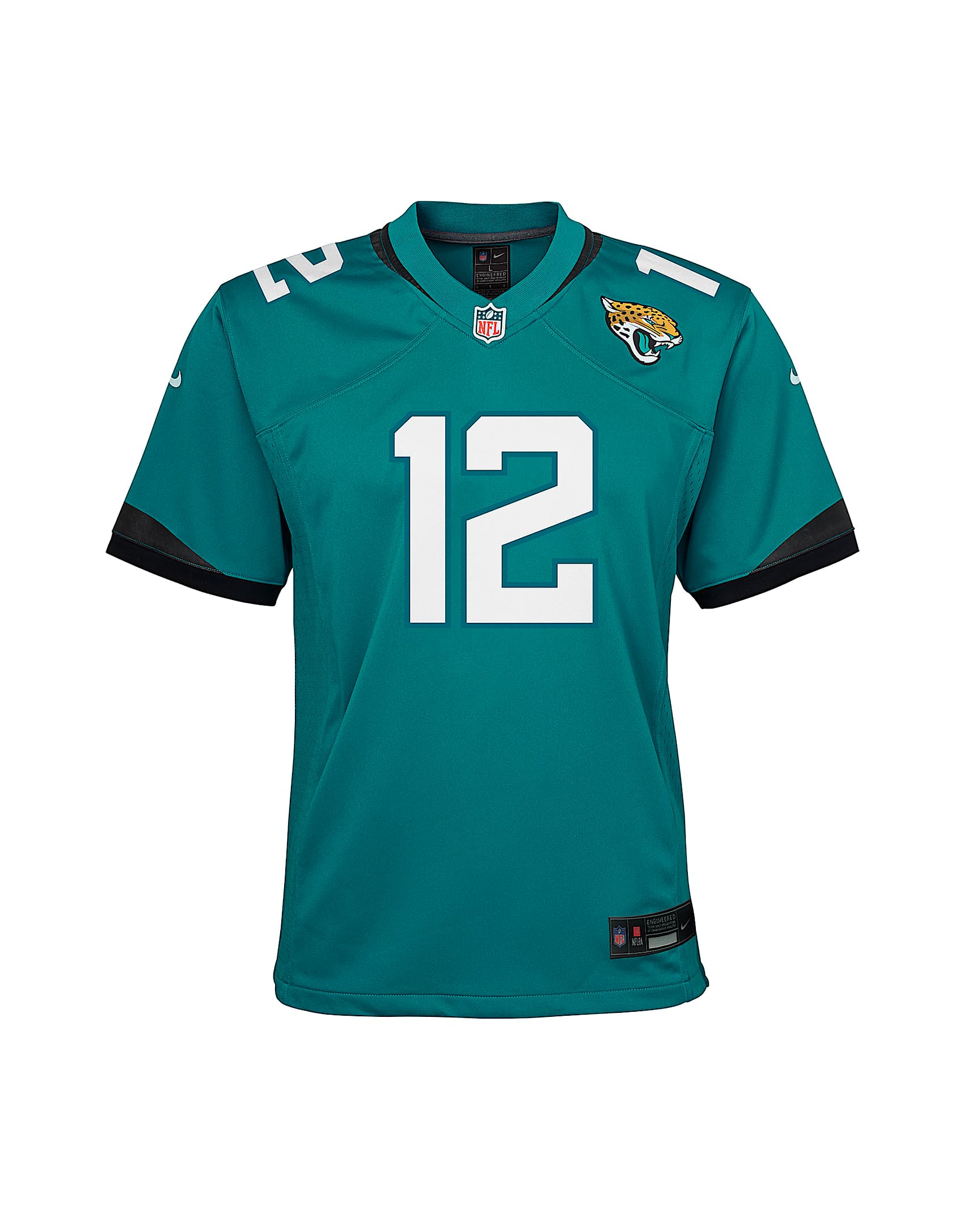 Jersey Nike de la NFL Game para niños talla grande Travis Hunter Jacksonville Jaguars 2025 NFL Draft First Round Pick - Azul verdoso