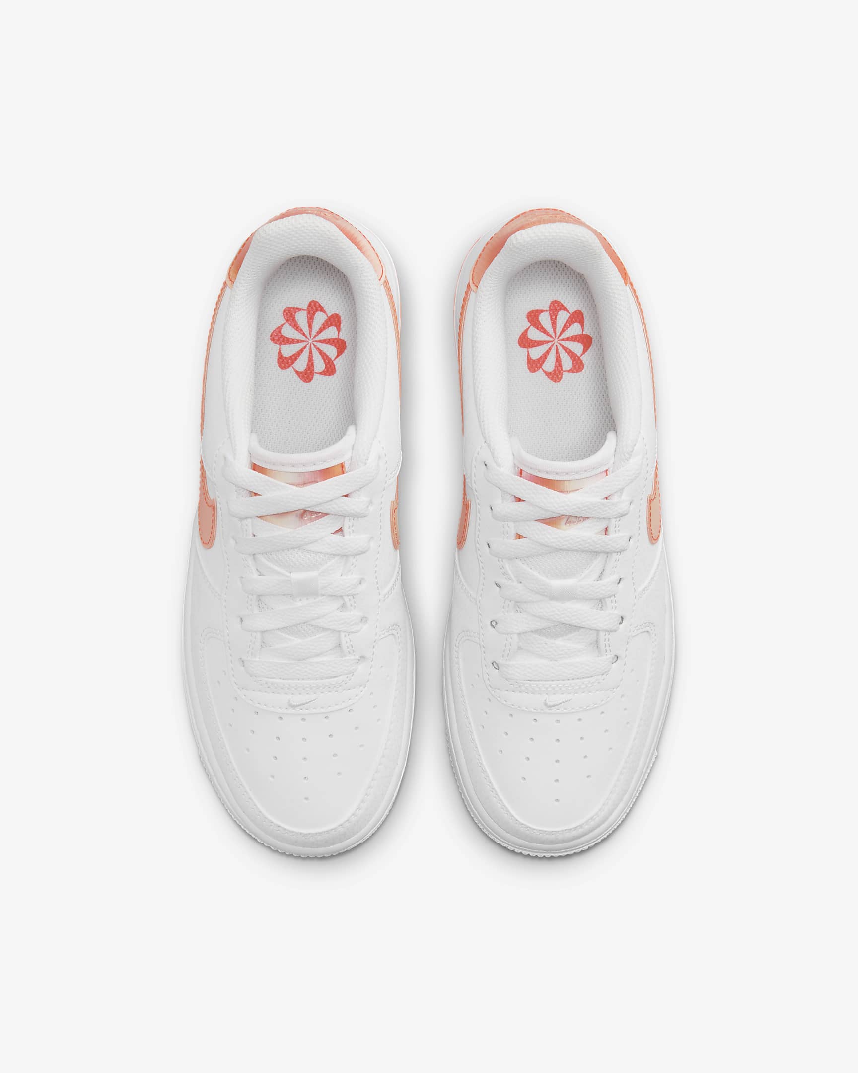 Nike Air Force 1 Next Nature Older Kids' Shoes - White/Safety Orange