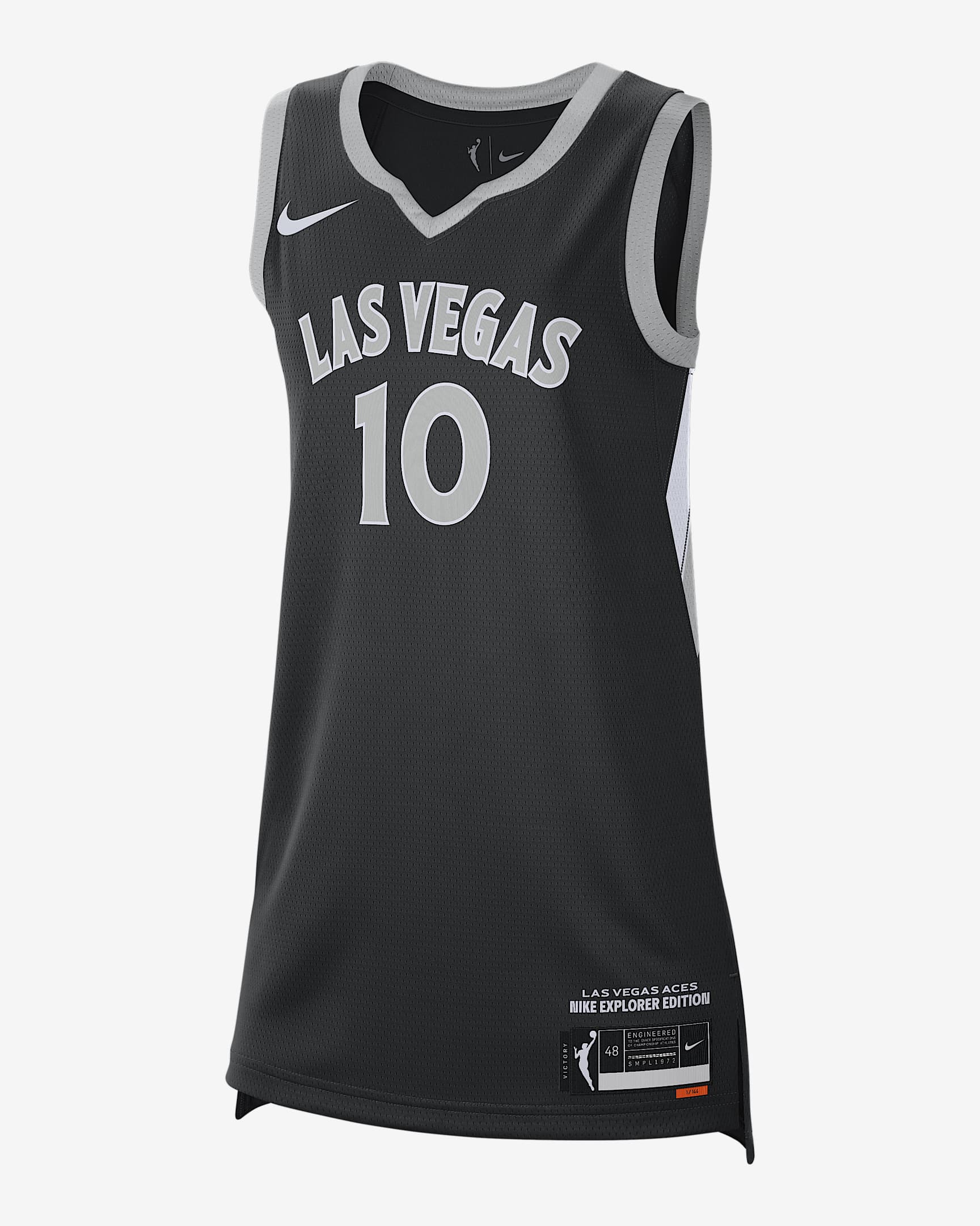 Kelsey Plum Las Vegas Aces 2024 Nike Dri-FIT WNBA Victory Jersey - Black/Flat Silver/White