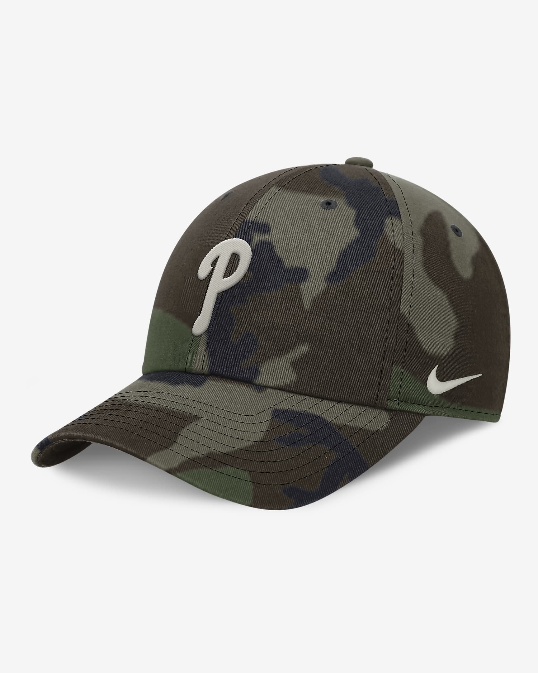 Philadelphia Phillies Camo Club Men's Nike MLB Adjustable Hat - Camo Green