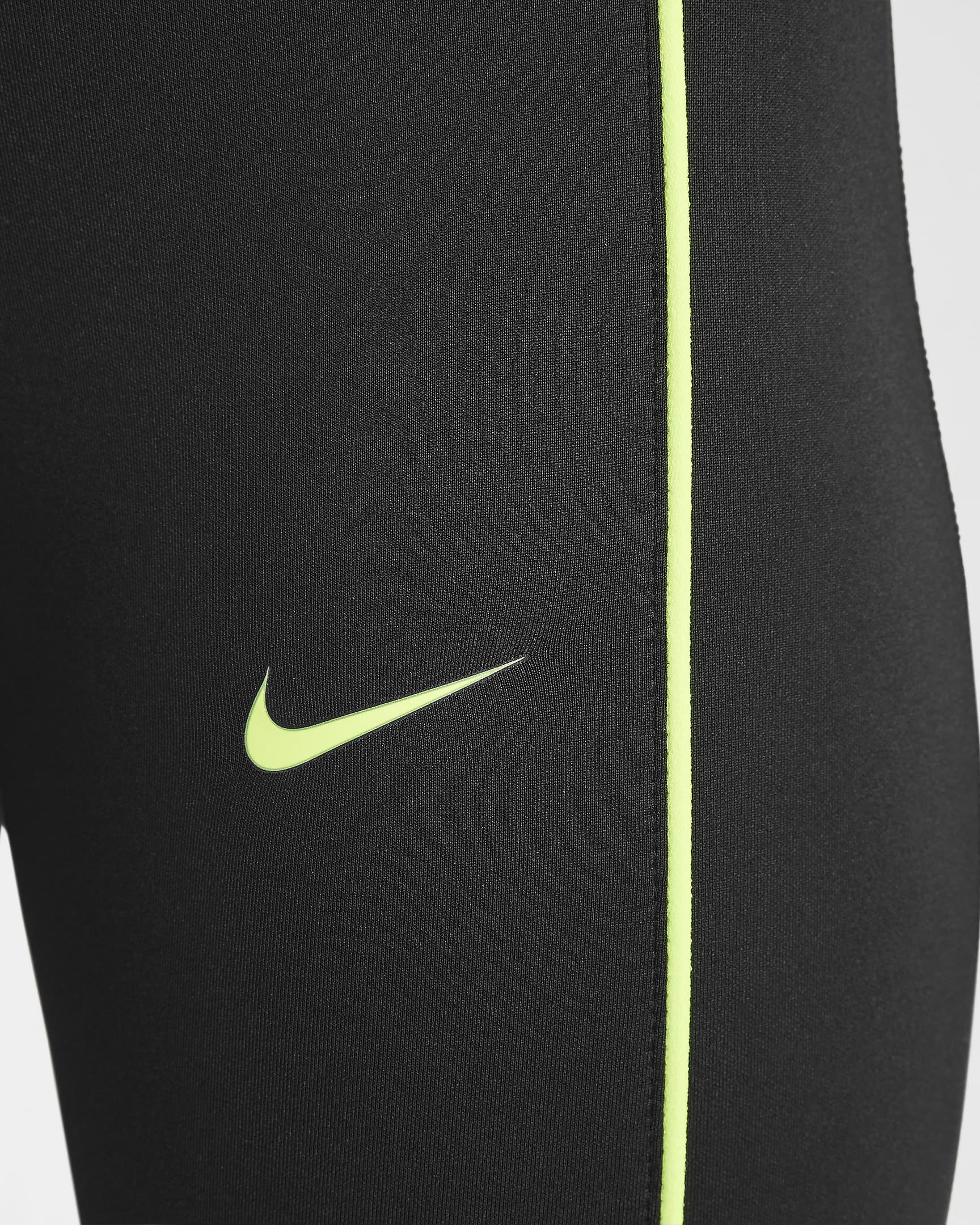 Nike Pro Girls' Dri-FIT Mid-Rise Leggings - Black/Volt/Volt