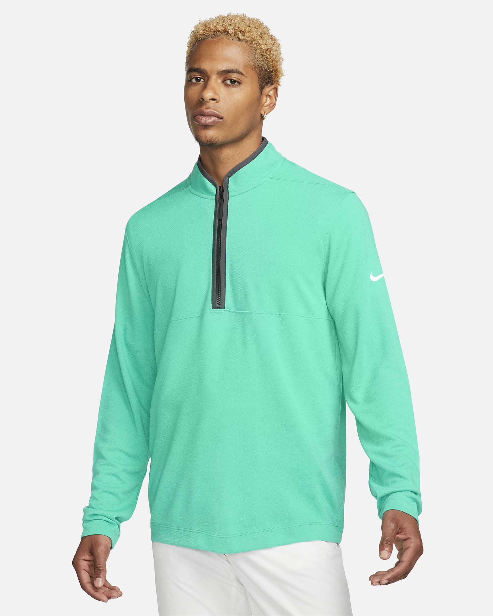 Nike Dri-FIT Victory Men's Half-Zip Golf Top - Clear Jade II/Dark Smoke Grey/White