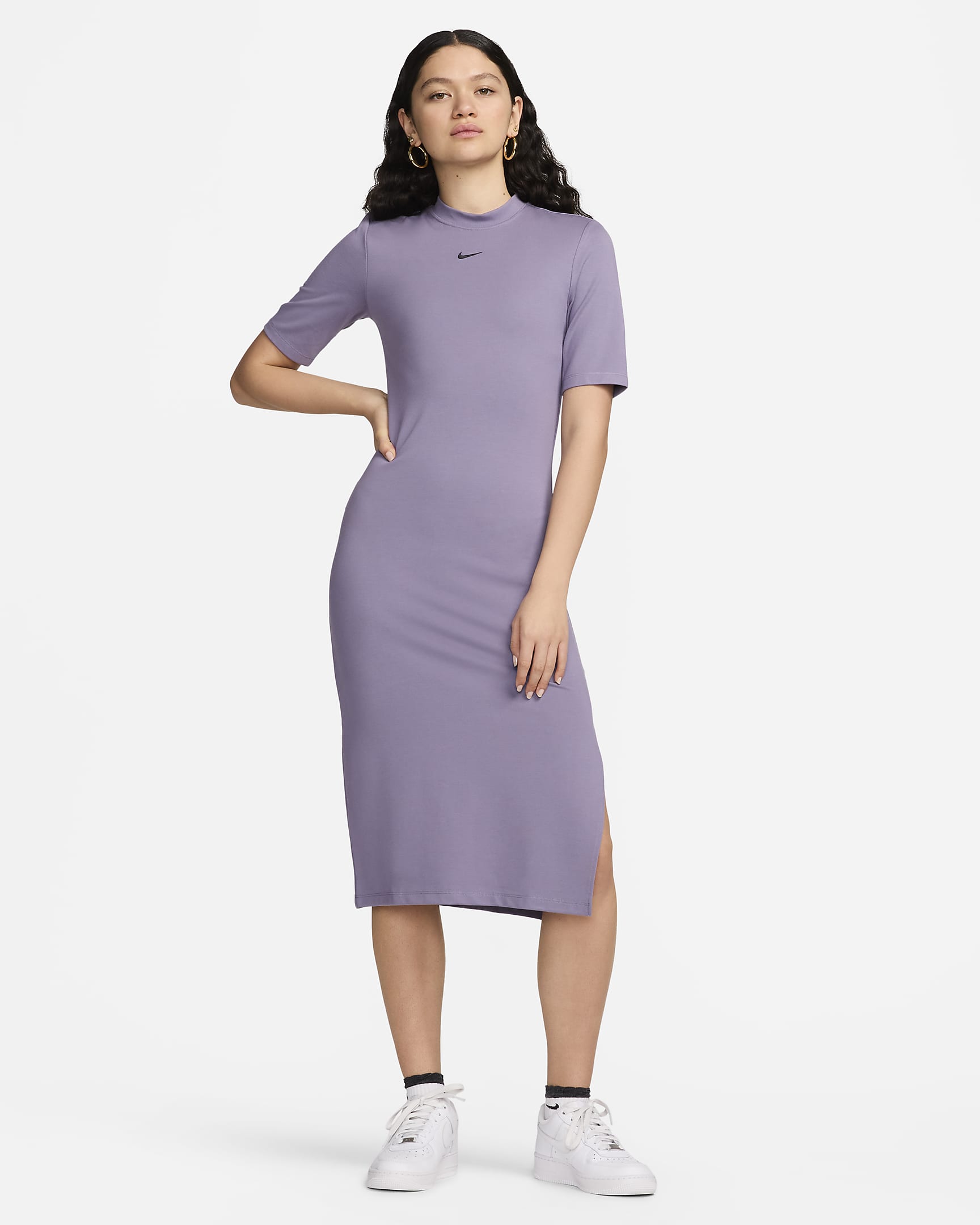 Nike Sportswear Essential Vestido midi ceñido - Mujer - Daybreak/Negro