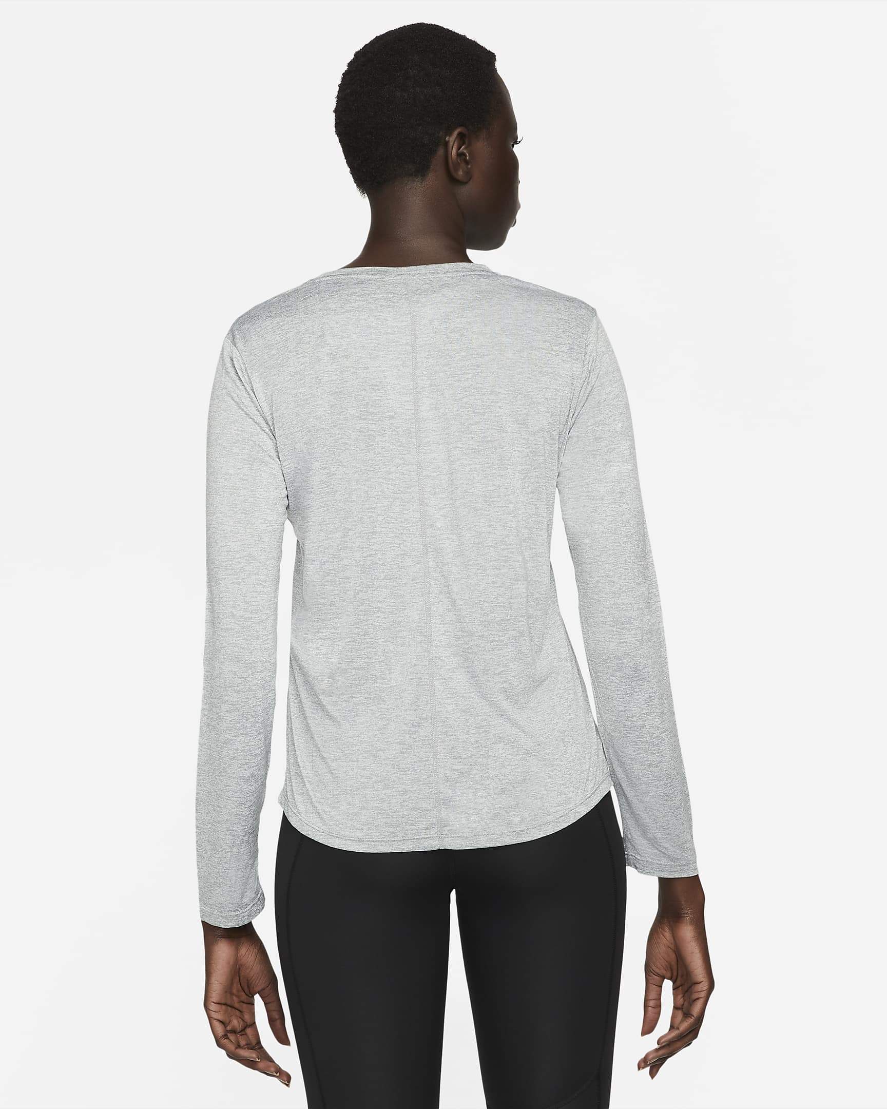 Nike Dri-FIT One Women's Standard Fit Long-Sleeve Top - Particle Grey/Heather/Black