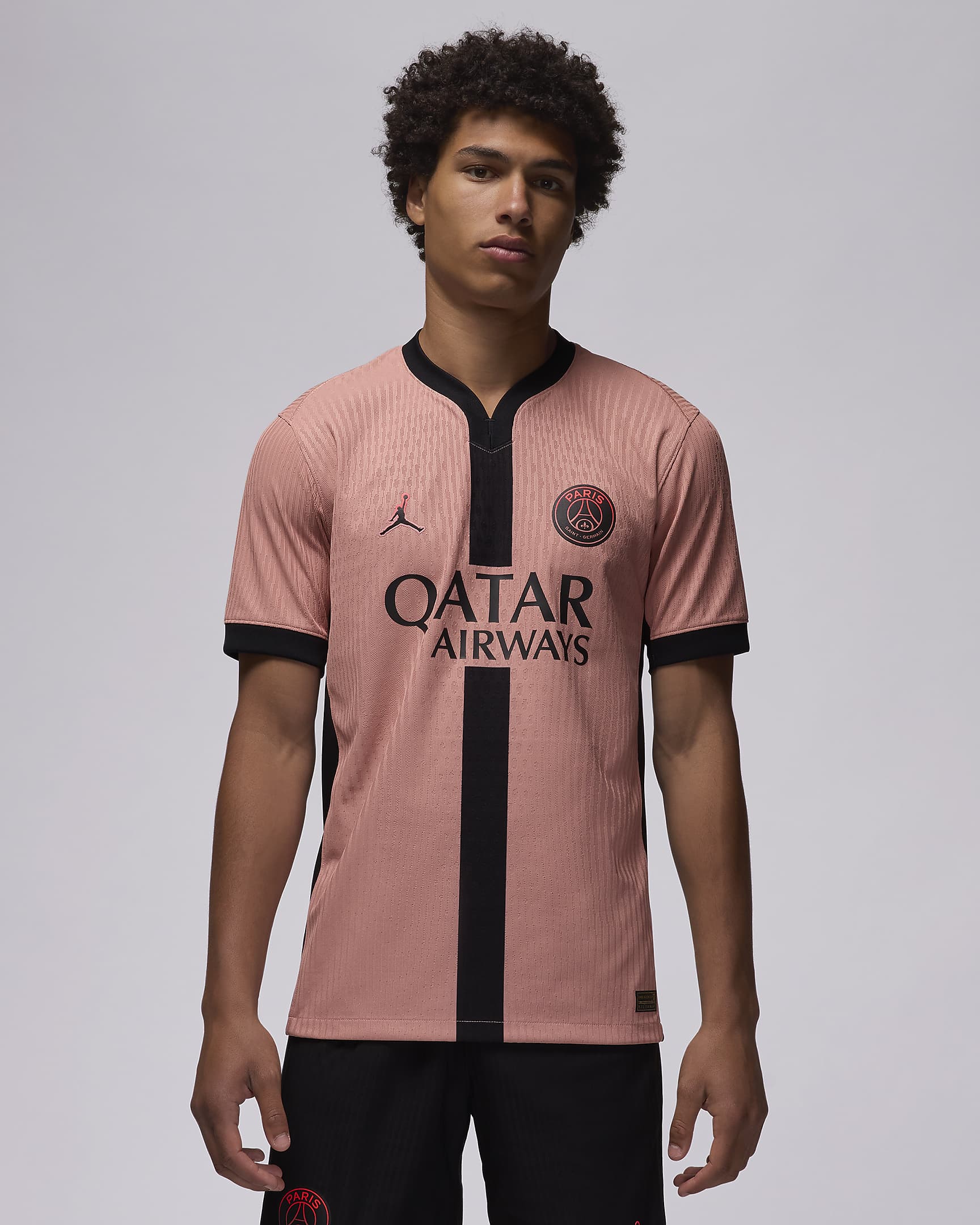 Męska koszulka piłkarska Authentic Jordan Dri-FIT ADV Paris Saint-Germain Match 2024/25 (wersja trzecia) - Rust Pink/Czerń/Czerń