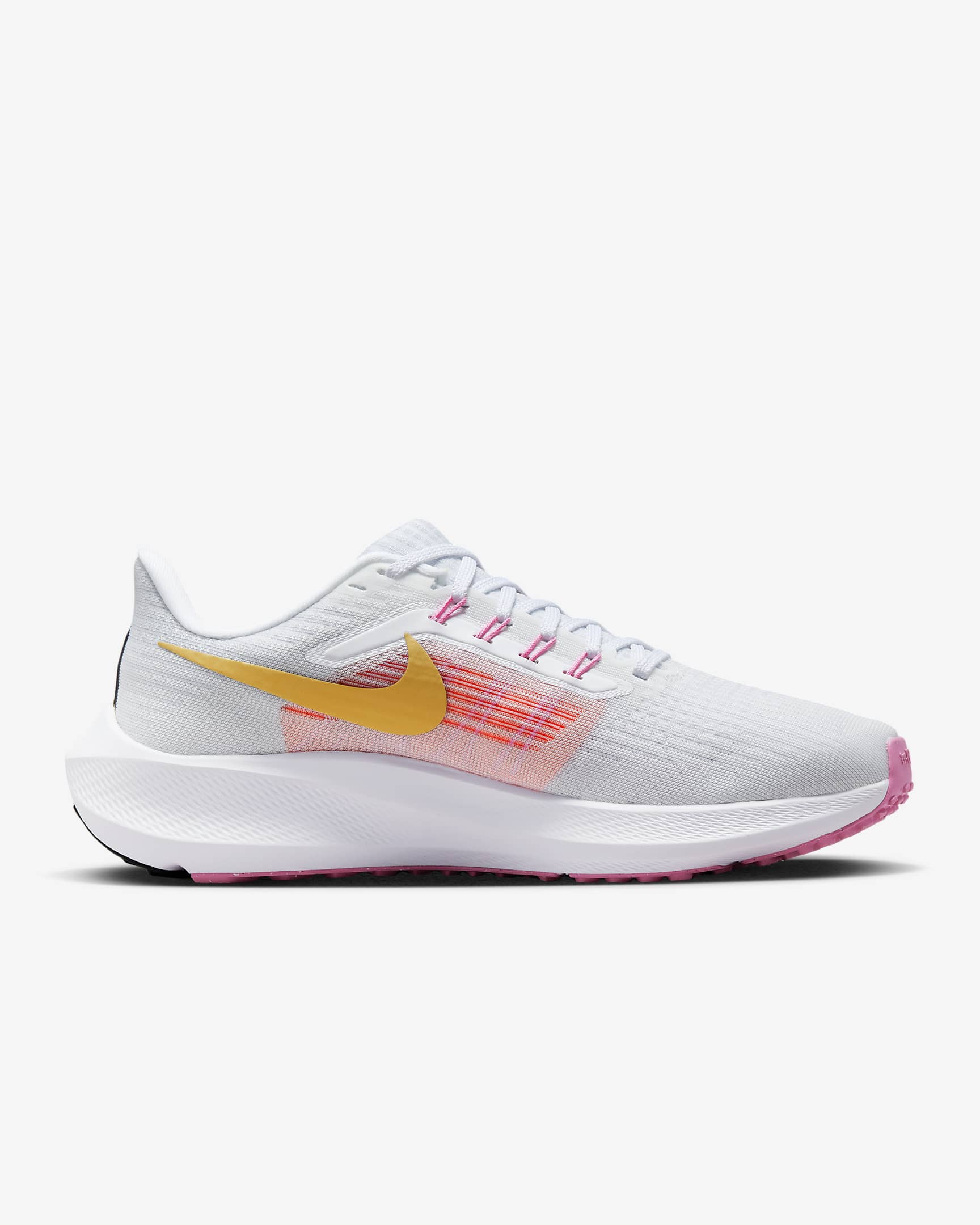 Nike Pegasus 39 女款路跑鞋 - 白色/Pure Platinum/Pink Spell/Wheat Gold