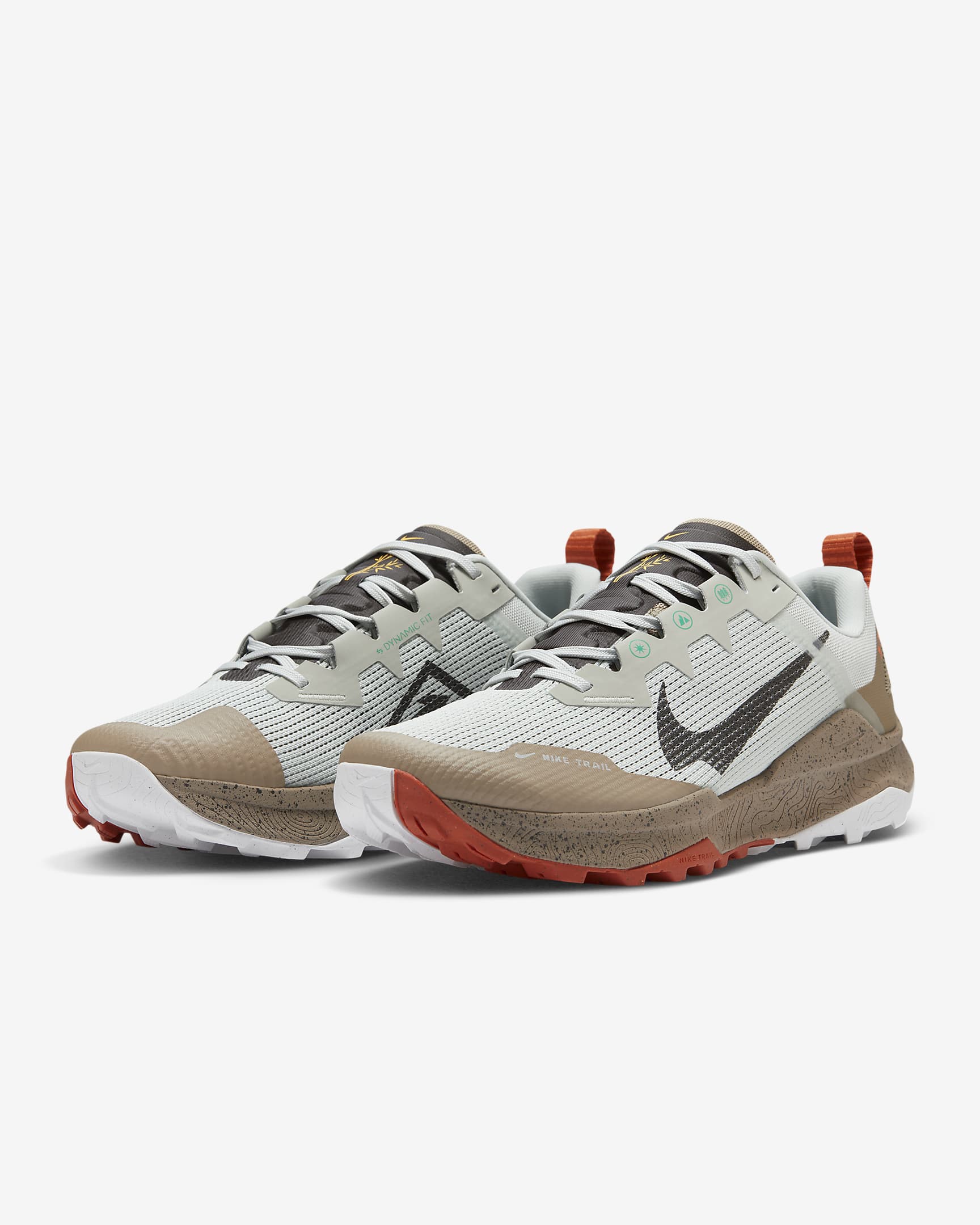 Nike Wildhorse 8 Men's Trail-Running Shoes - Light Silver/Khaki/Vintage Coral/Velvet Brown