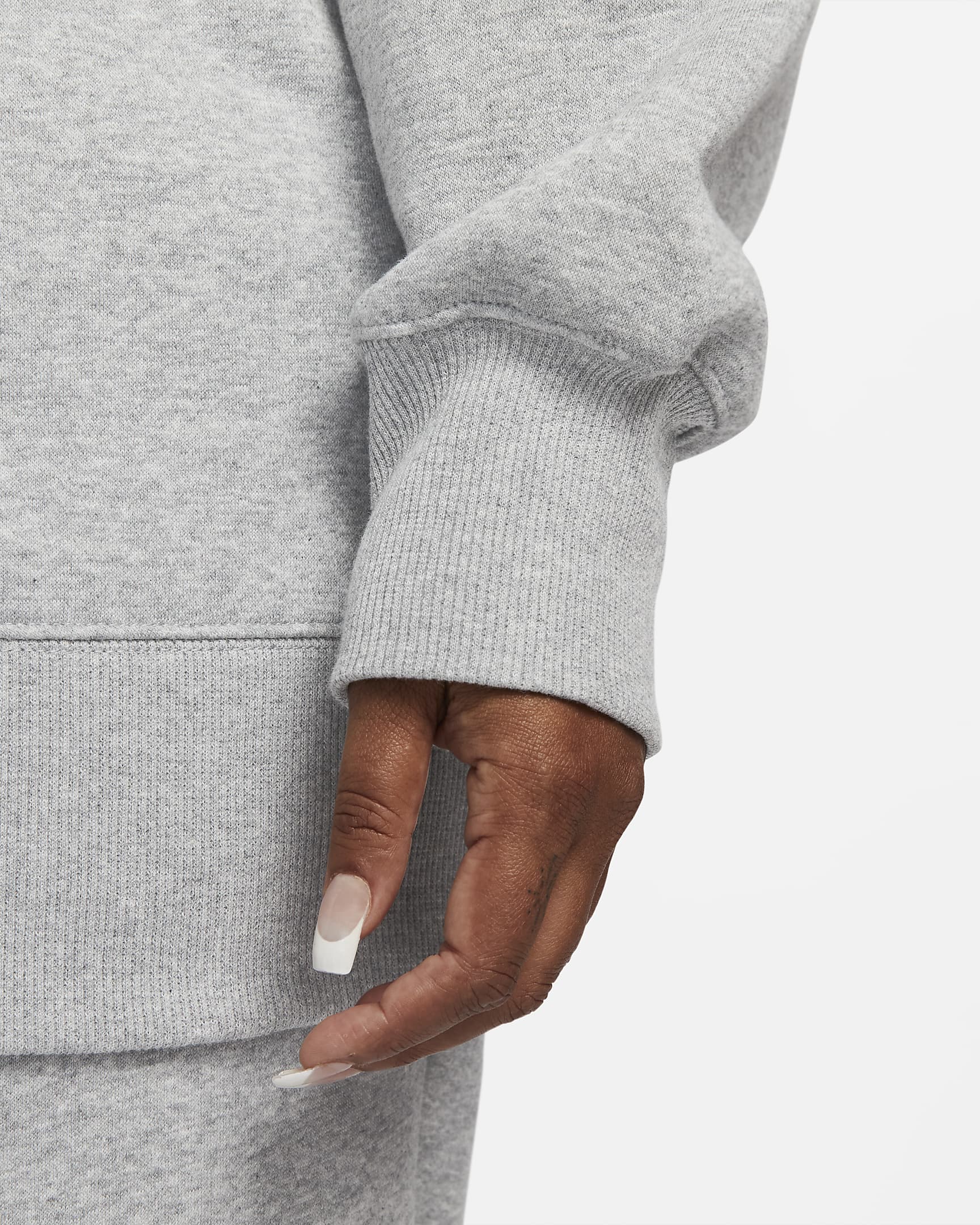 Felpa oversize a girocollo Nike Sportswear Phoenix Fleece (Plus size) – Donna - Dark Grey Heather/Sail