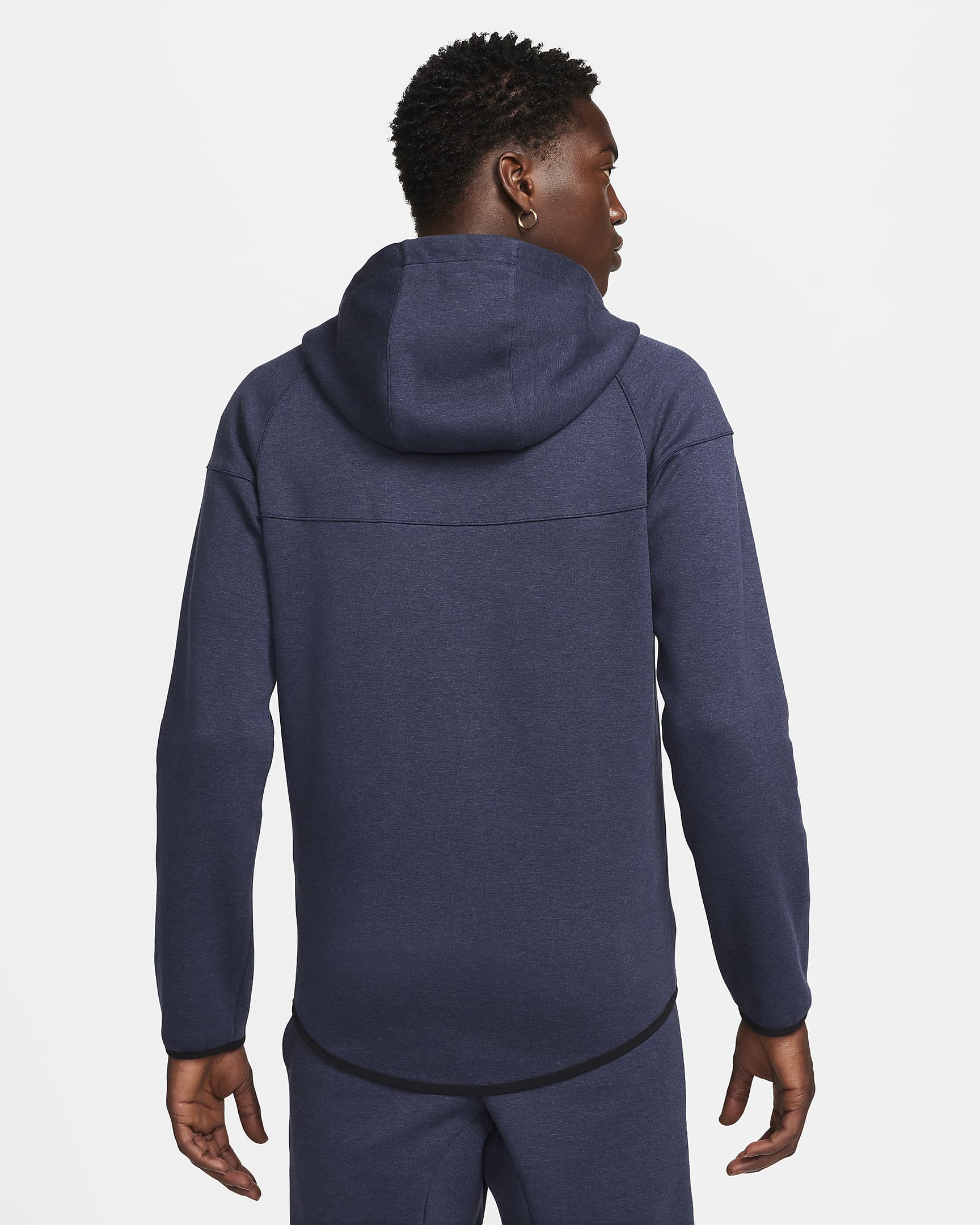 Nike Sportswear Tech Fleece OG Men's Full-Zip Hoodie Sweatshirt - Obsidian Heather/Black