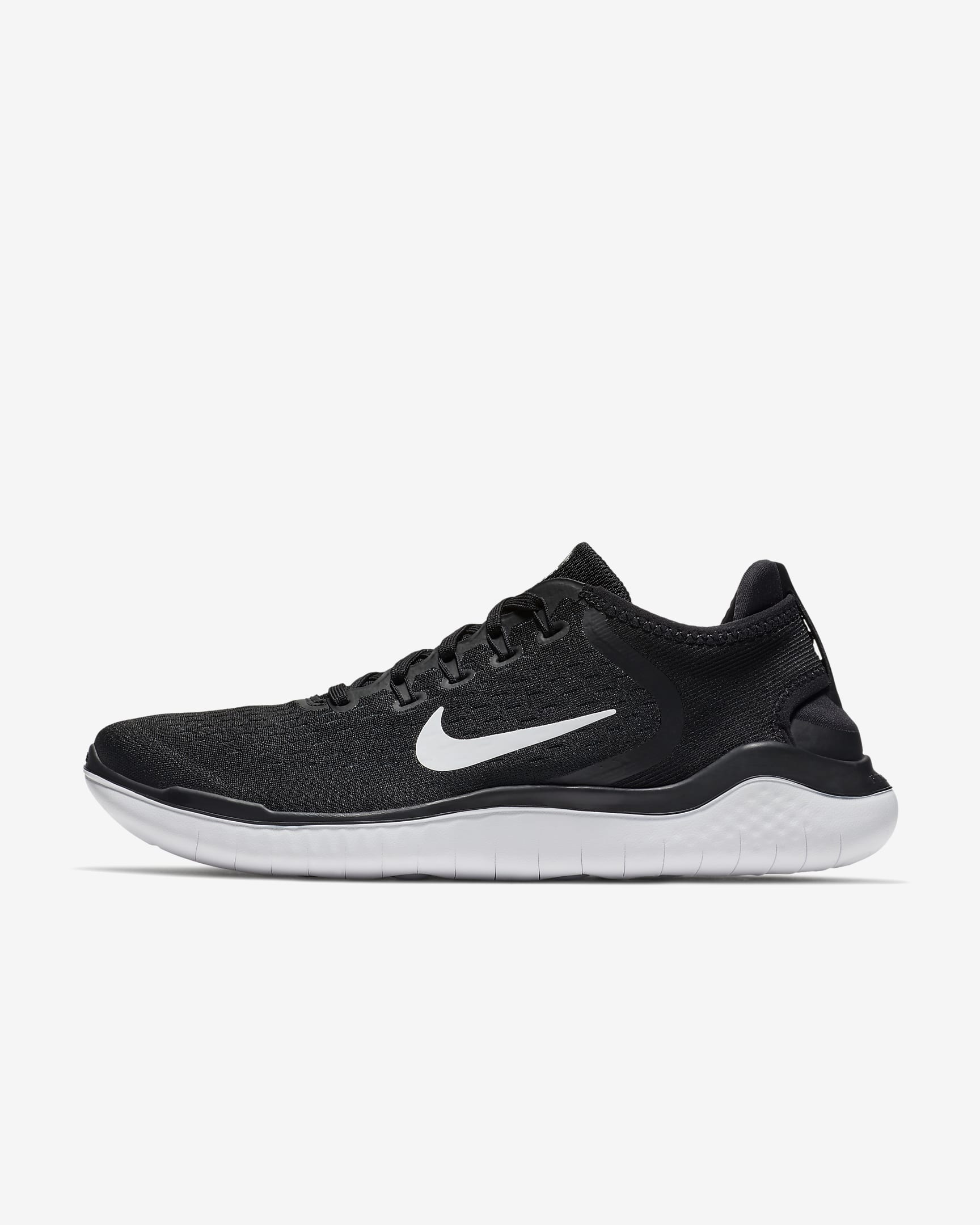 Nike Free Run 2018 Men's Road Running Shoes - Black/White