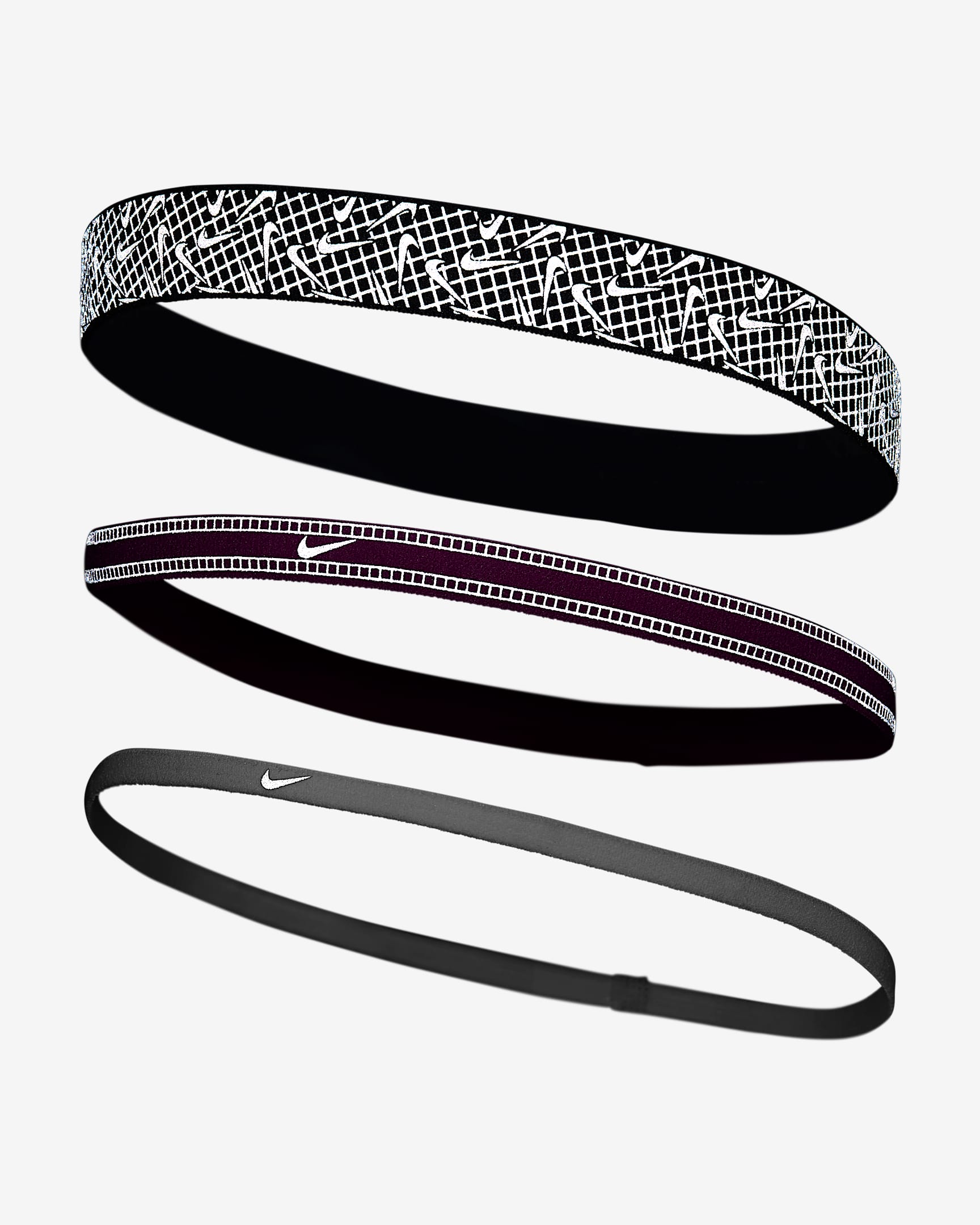 nike accessories mixed width headbands 3 pack