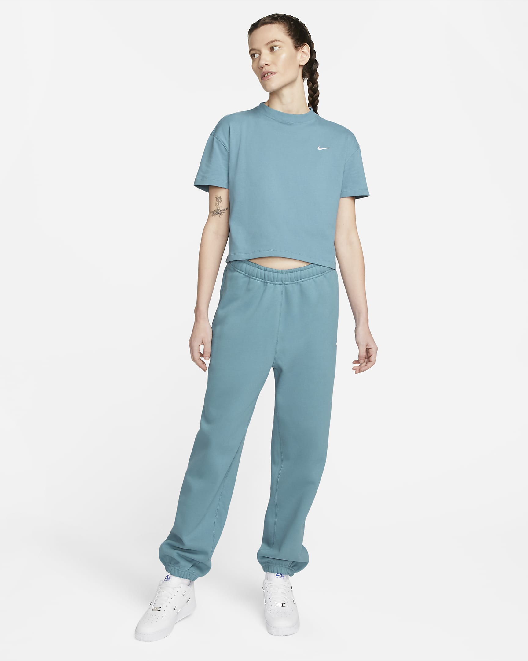 Nike Solo Swoosh Women's Fleece Trousers - Noise Aqua