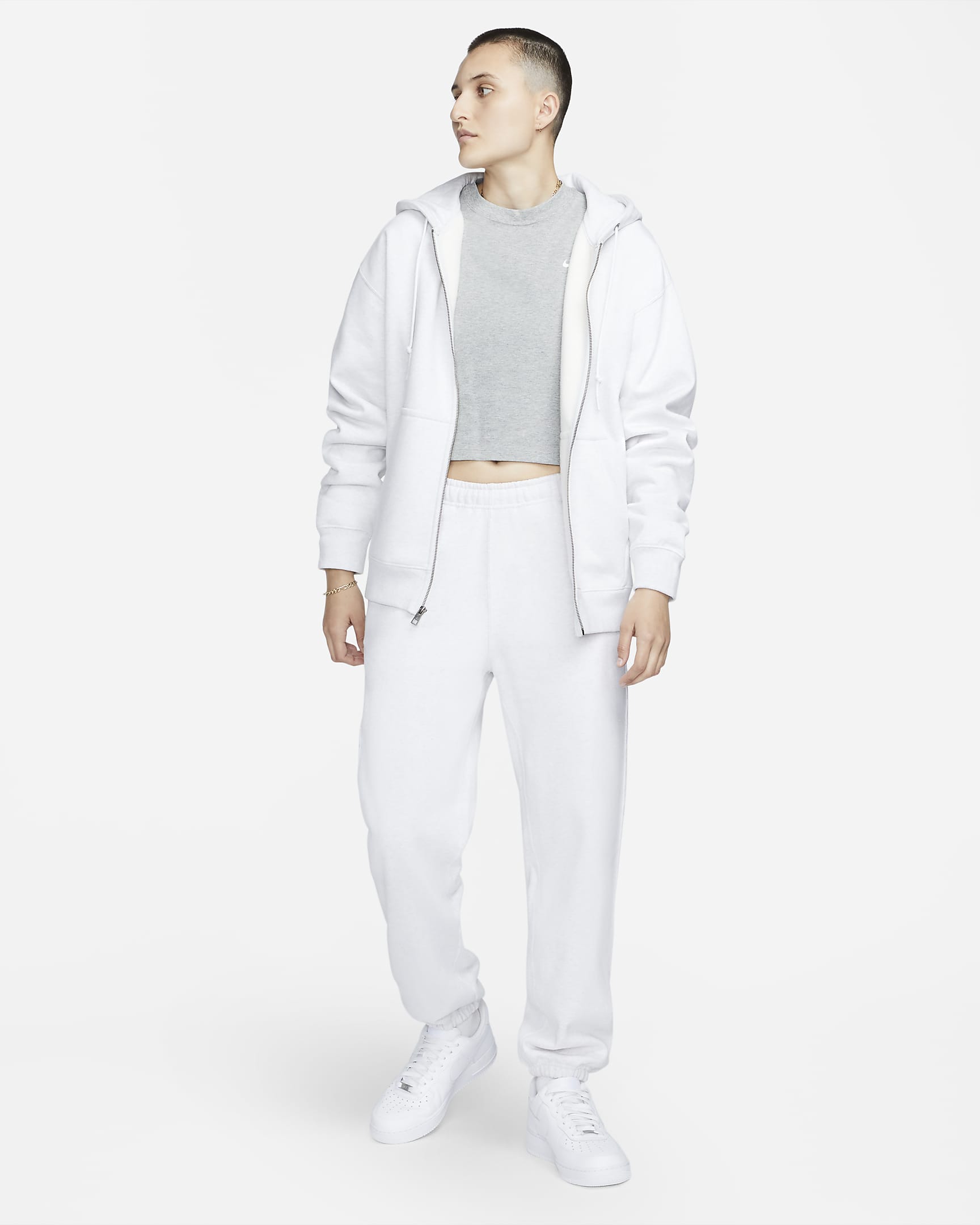 Pantaloni in fleece Nike Solo Swoosh - Donna - Birch Heather