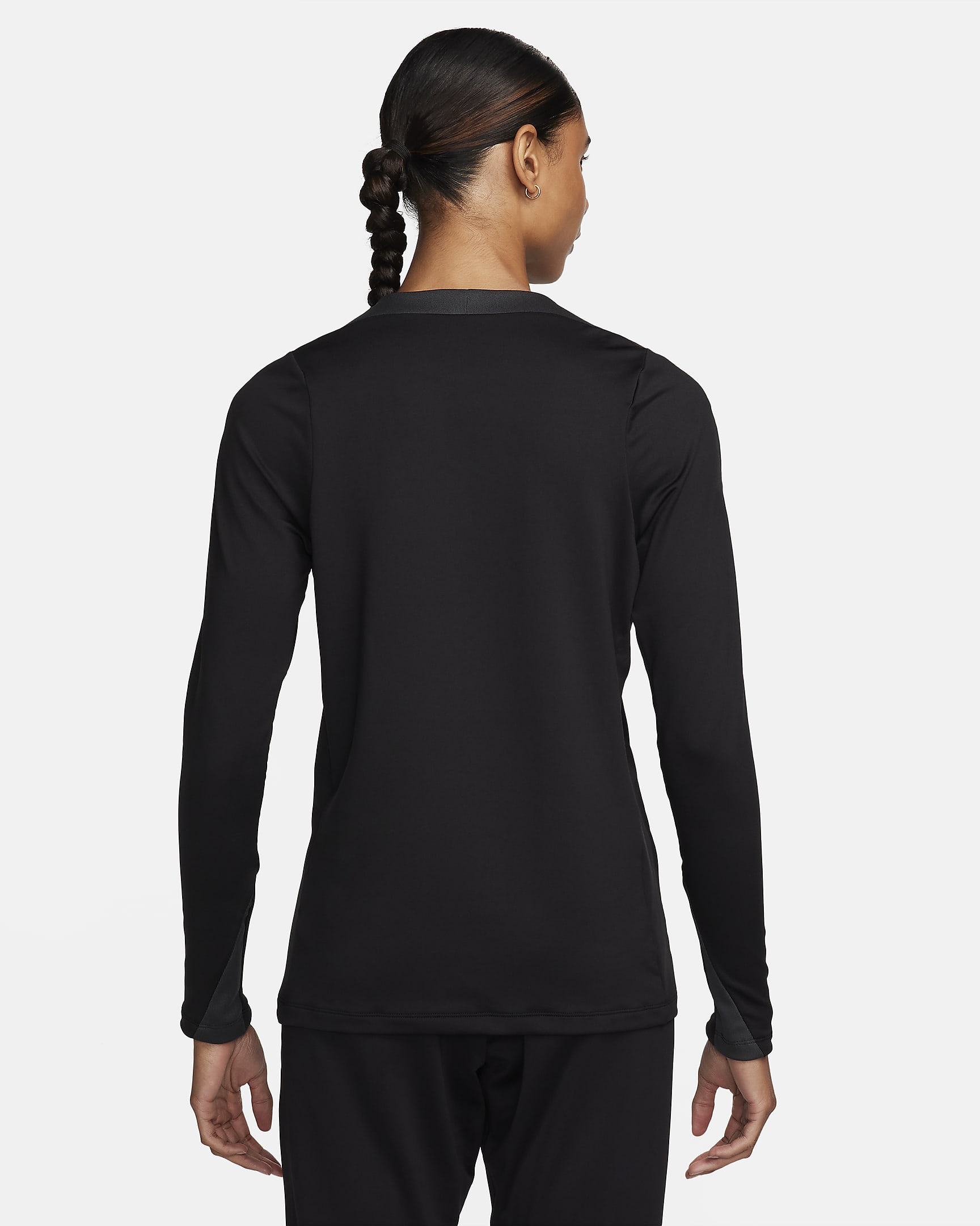 Nike Strike Dri-FIT-Fußballoberteil mit Rundhalsausschnitt für Damen - Schwarz/Anthracite/Weiß