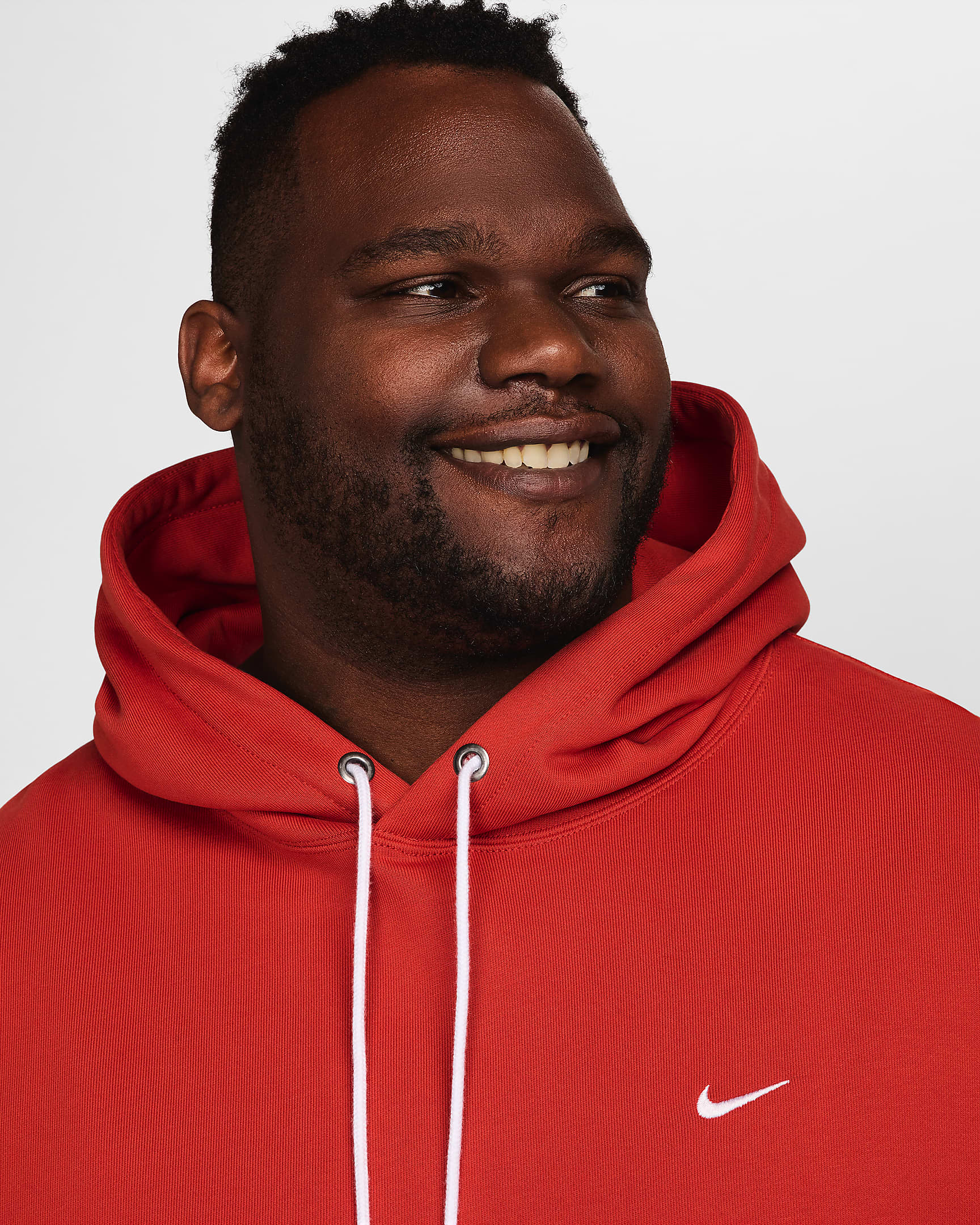 Nike Solo Swoosh Fleece-Hoodie für Herren - Dragon Red/Weiß