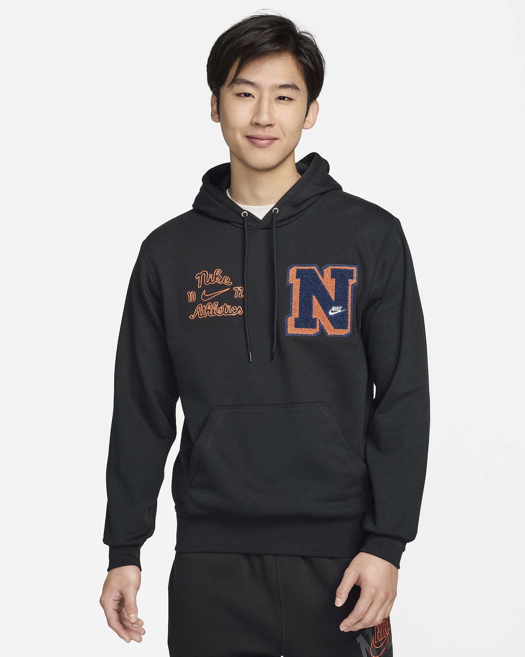 Nike Club Fleece Men's French Terry Pullover Hoodie - Black