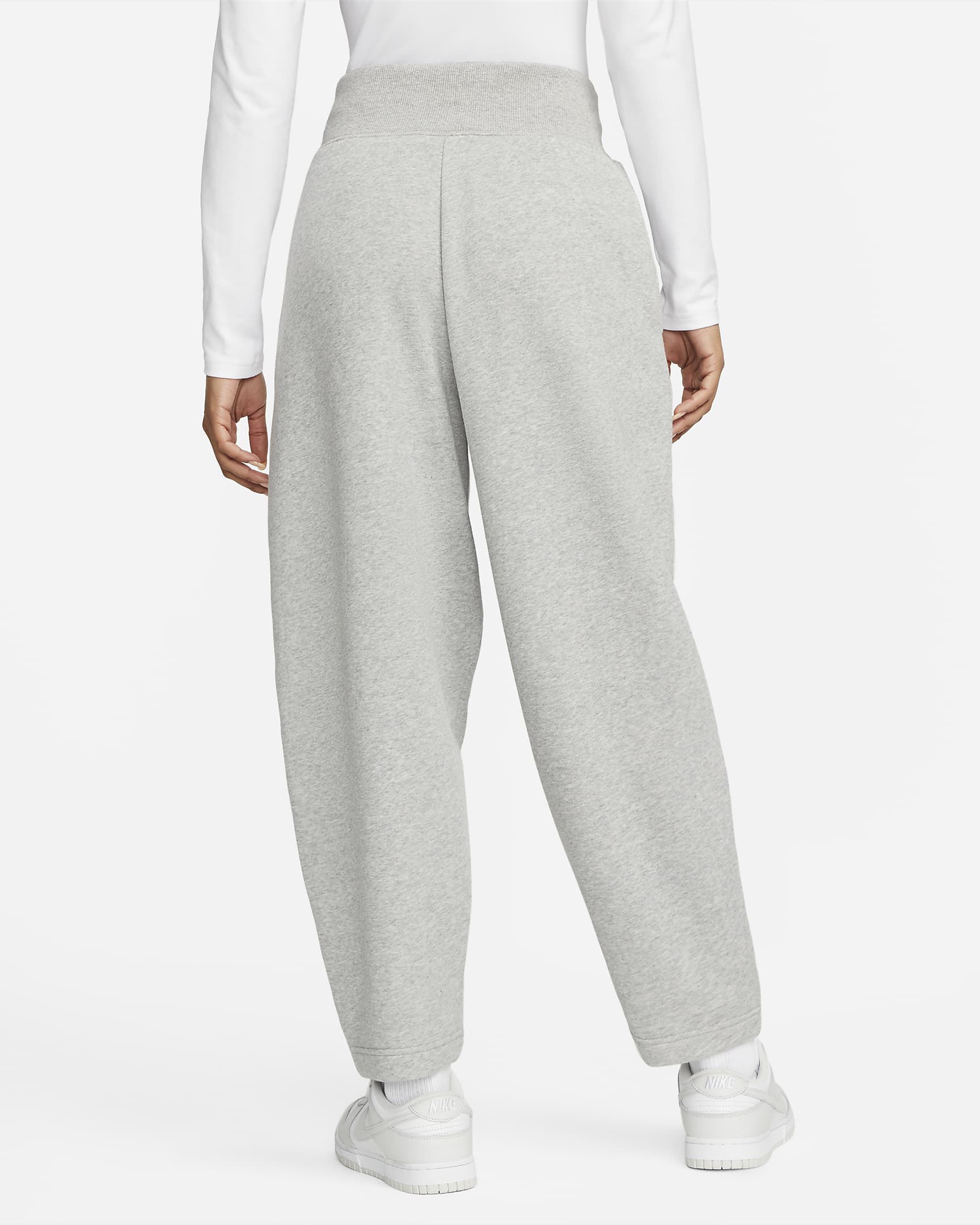 Nike Sportswear Phoenix Fleece 7/8-joggingbroek met hoge taille en rondingen voor dames - Dark Grey Heather/Sail