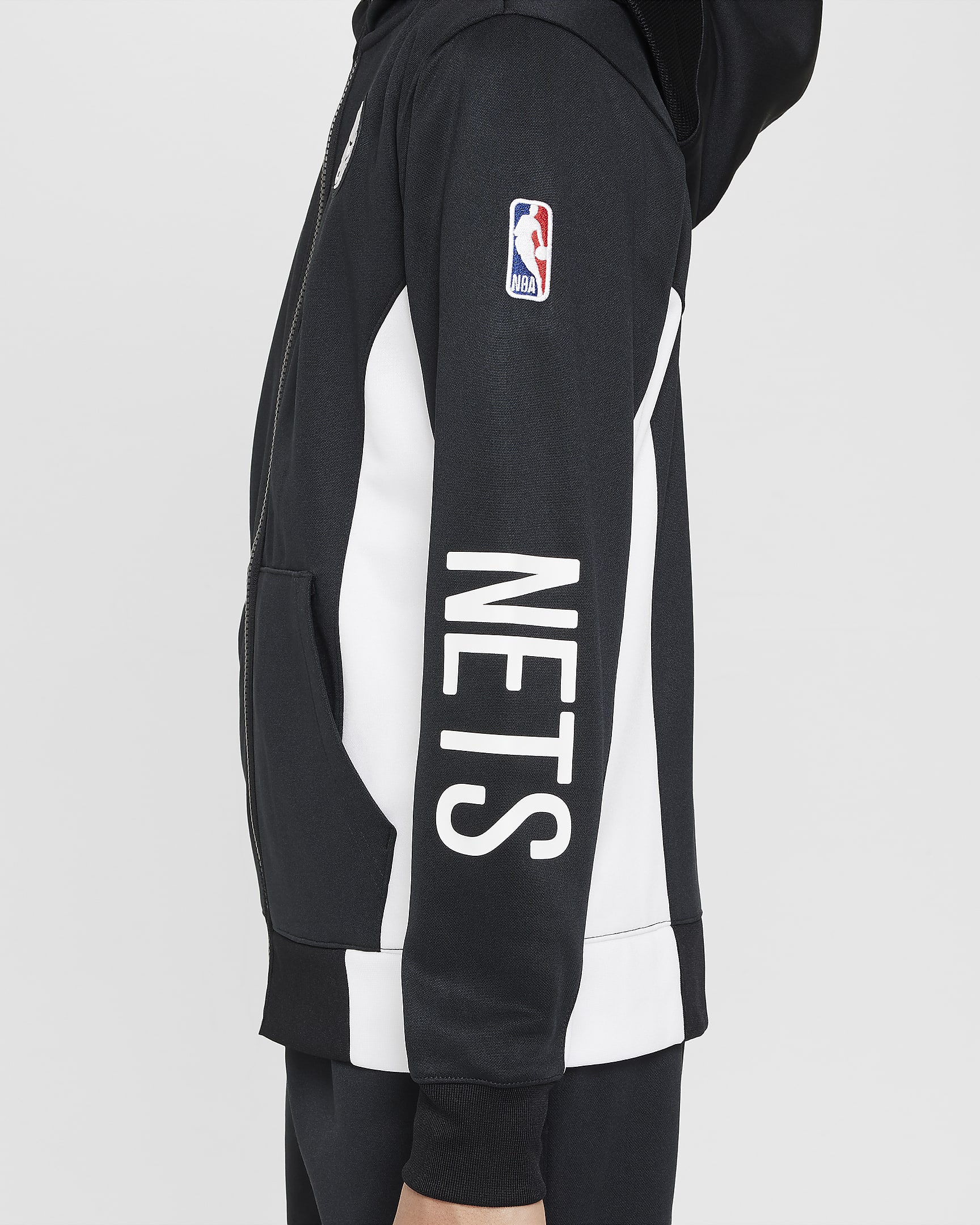 Sweat à capuche et zip Nike Dri-FIT NBA Brooklyn Nets Showtime pour ado - Noir