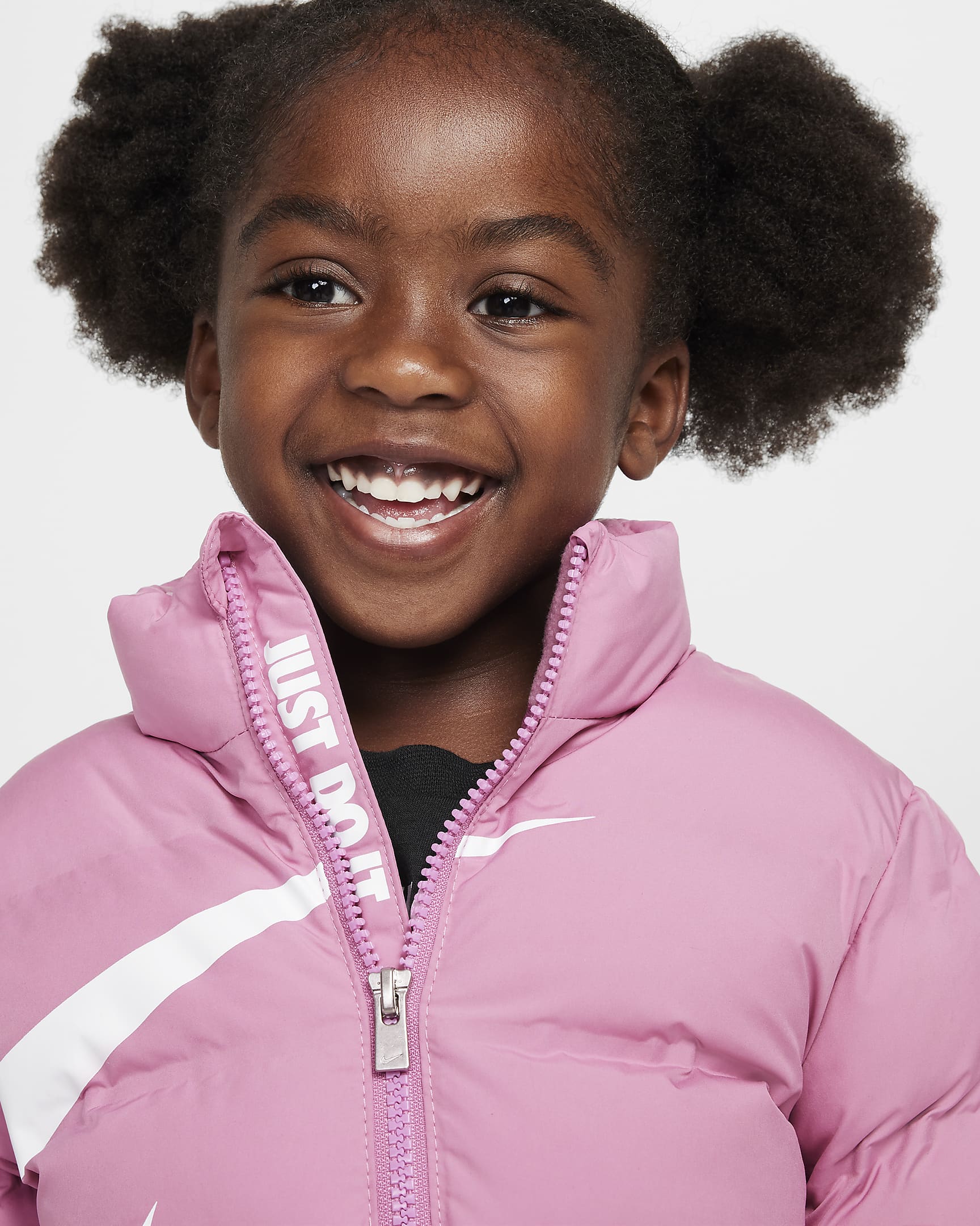 Nike Toddler Wrapped Swoosh Debossed Quilted Jacket - Magic Flamingo