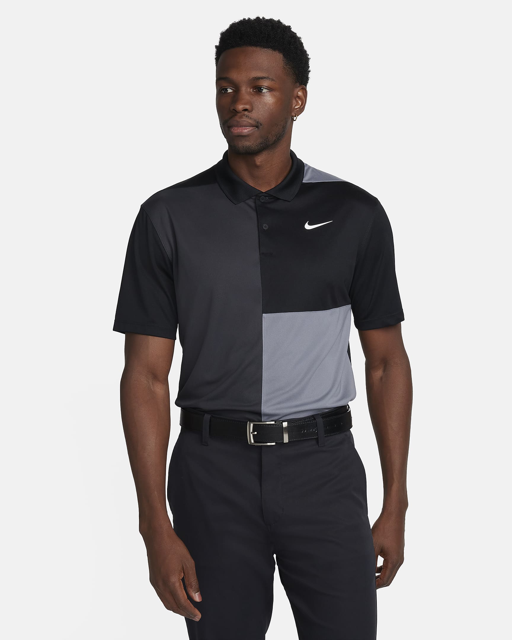 Nike Victory+ Men's Dri-FIT Golf Polo - Black/Smoke Grey/Dark Smoke Grey/White