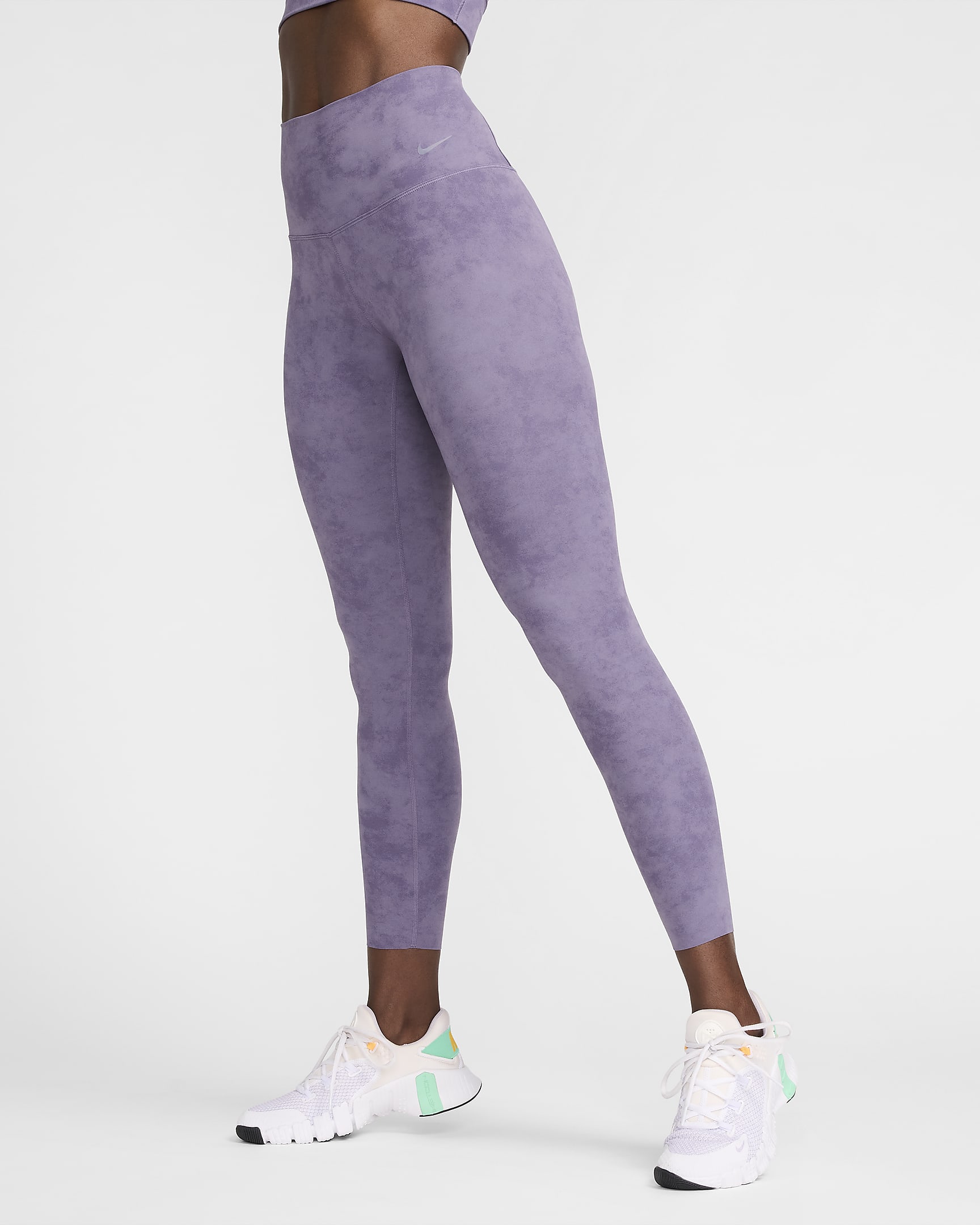 Nike Zenvy Tie-Dye Women's Gentle-Support High-Waisted 7/8 Leggings - Daybreak/Black