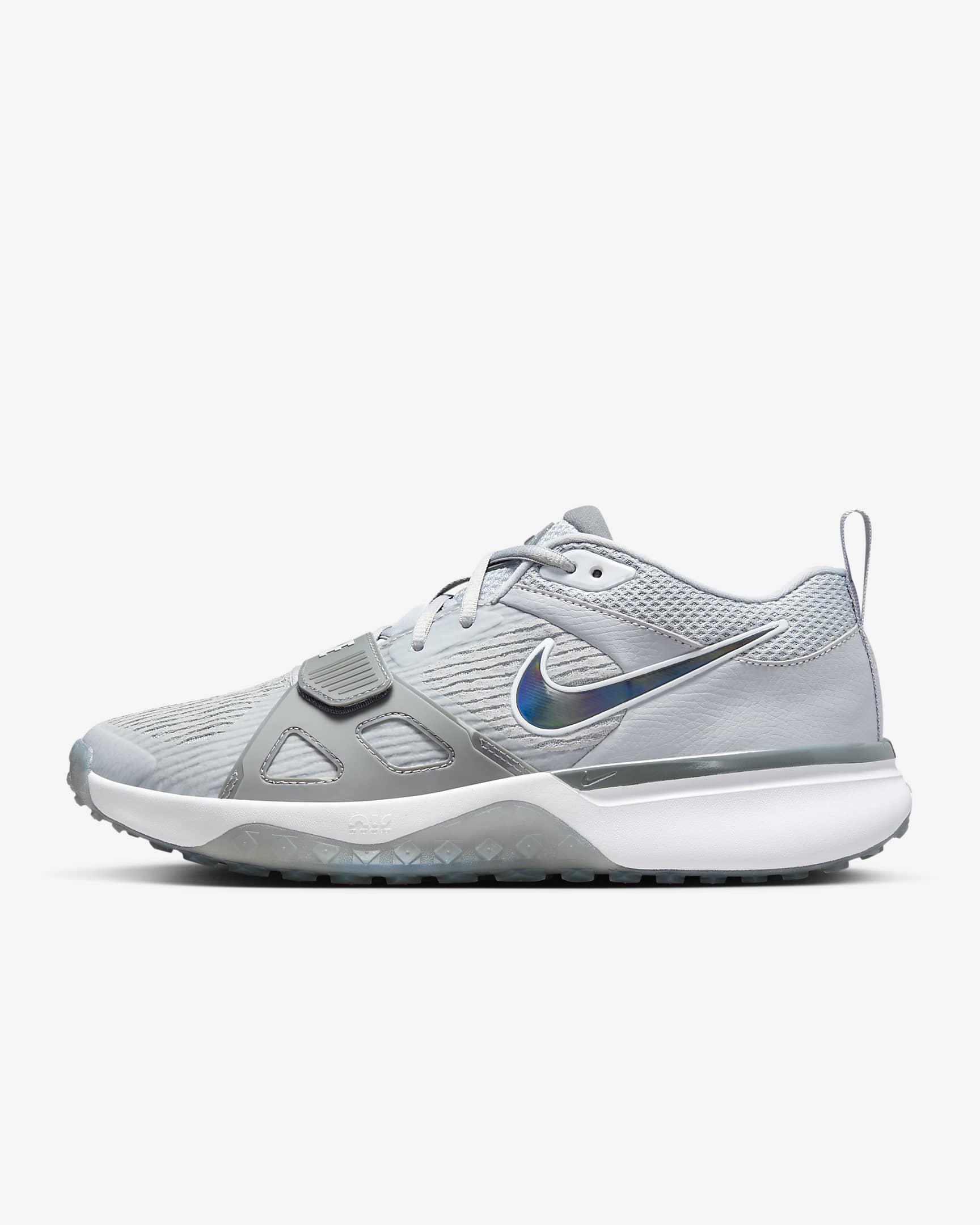 Tenis de béisbol para hombre Nike Air Zoom Diamond Elite Turf - Gris lobo/Gris azulado/Carmesí brillante/Blanco