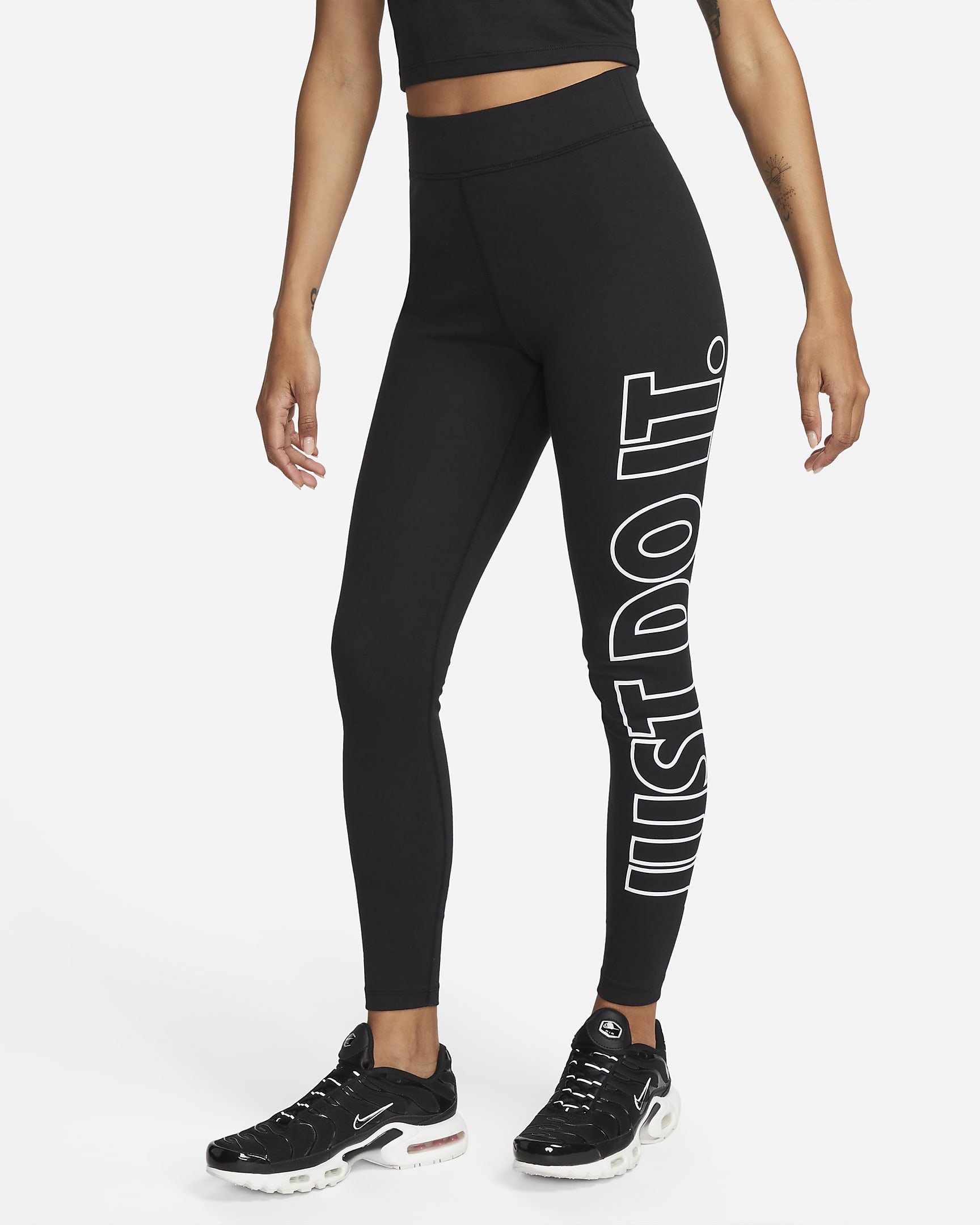 Nike Sportswear Classics Women's Graphic High-Waisted Leggings - Black/White