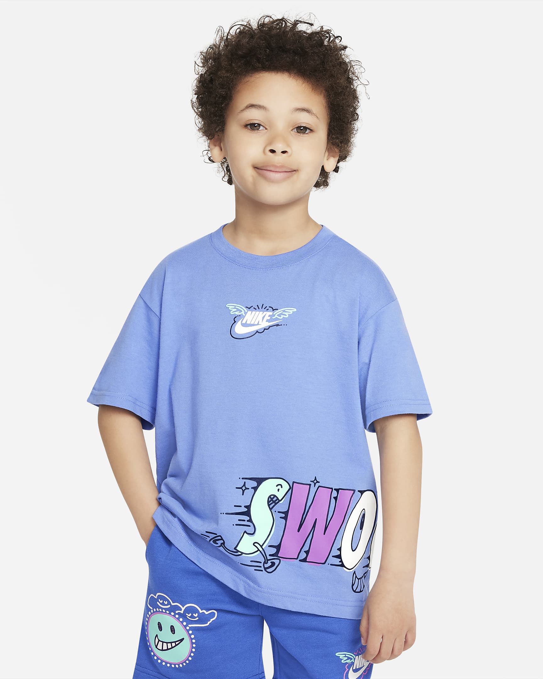 Nike Sportswear "Art of Play" Relaxed Graphic Tee Little Kids T-Shirt - Polar