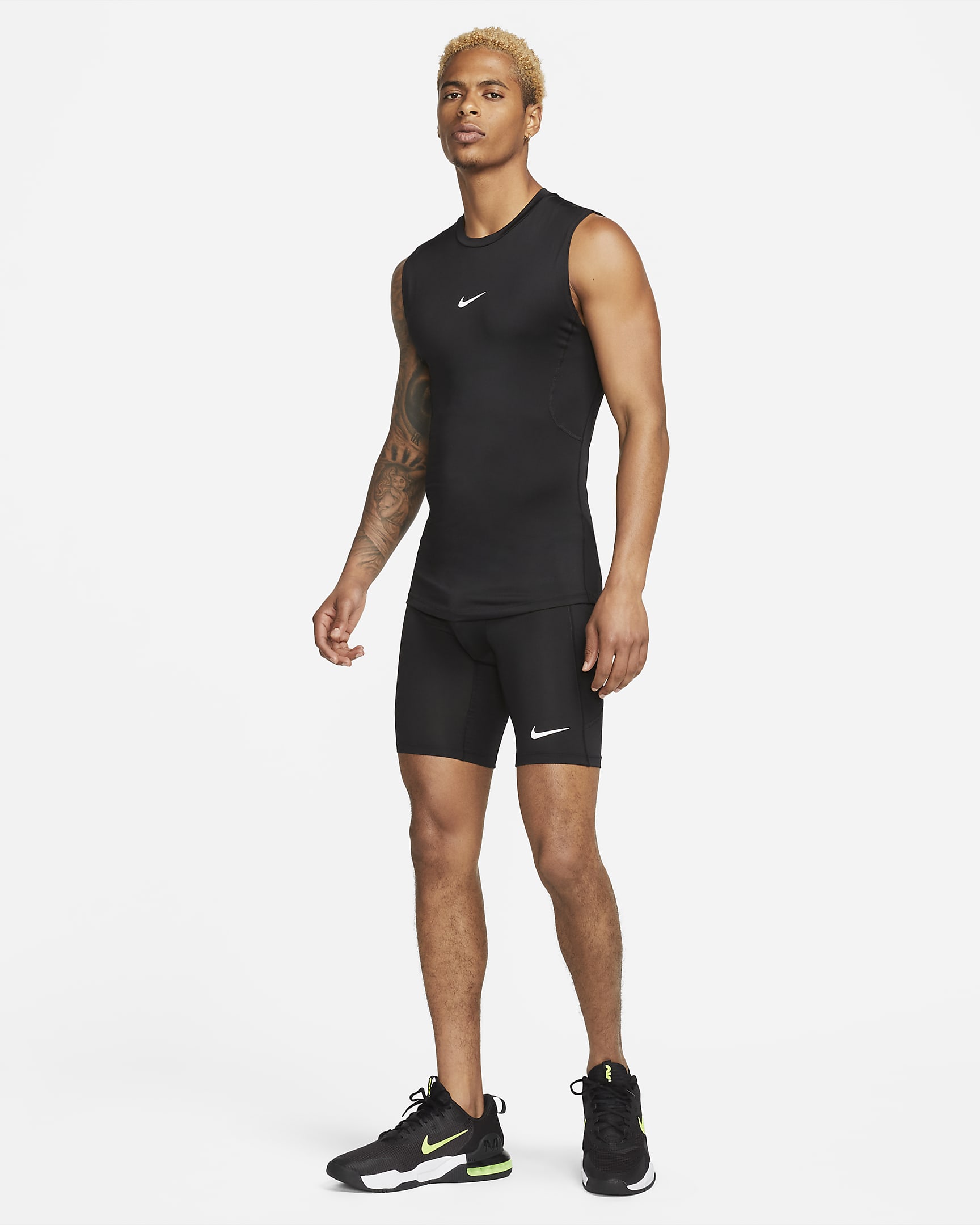 Nike Pro lange Dri-FIT Fitnessshorts für Herren - Schwarz/Weiß