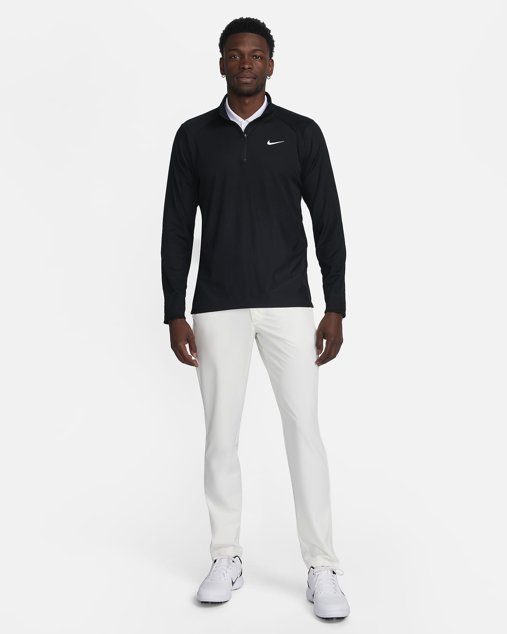 Nike Tour Men's Dri-FIT ADV 1/2-Zip Golf Top - Black/Black/White