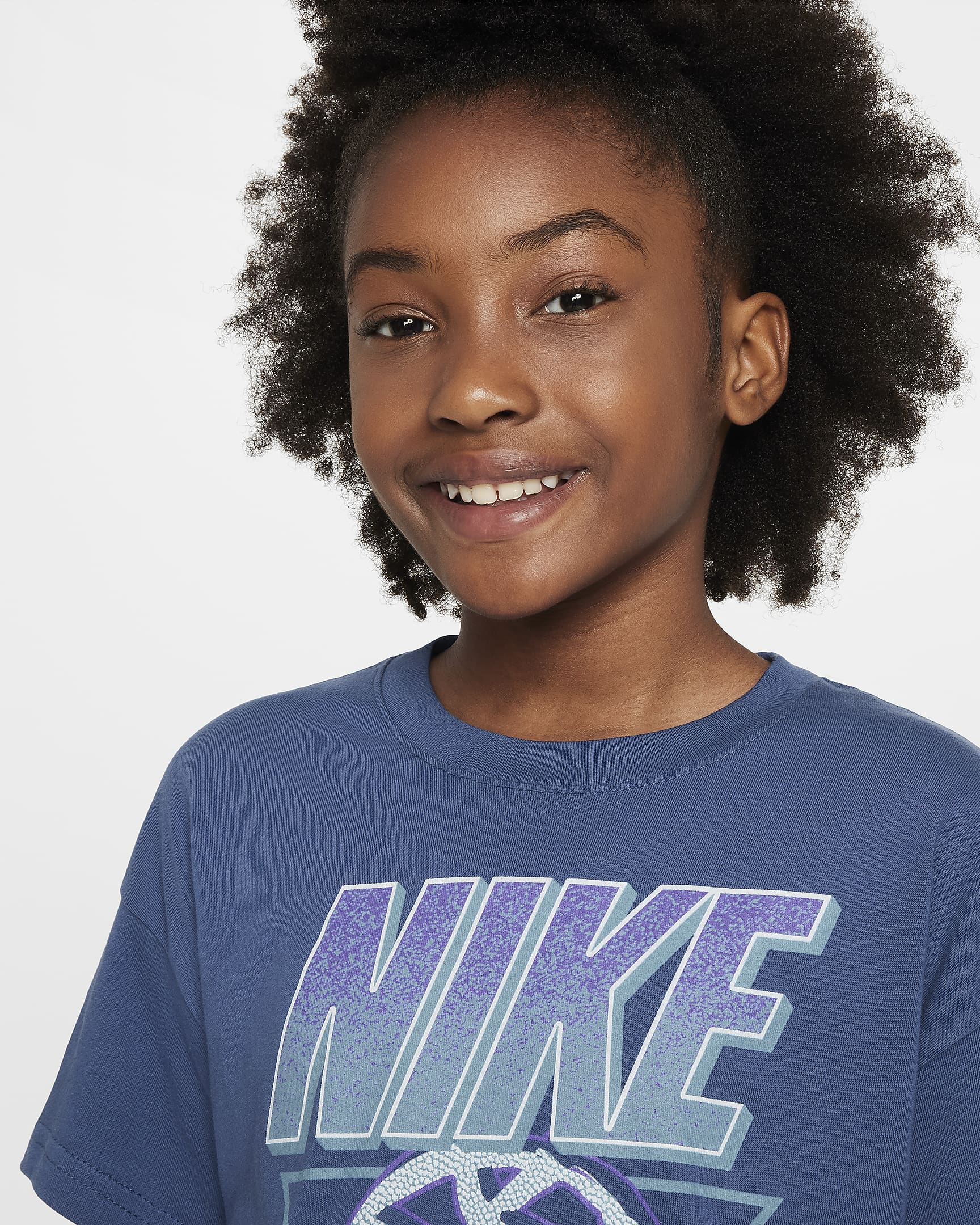 Nike Sportswear Big Kids' (Girls') T-Shirt - Mystic Navy