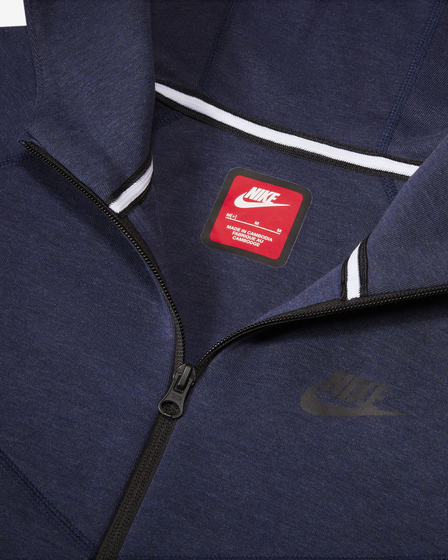 Nike Sportswear Tech Fleece Hoodie mit durchgehendem Reißverschluss für ältere Kinder (Jungen) (erweiterte Größe) - Obsidian Heather/Schwarz/Schwarz