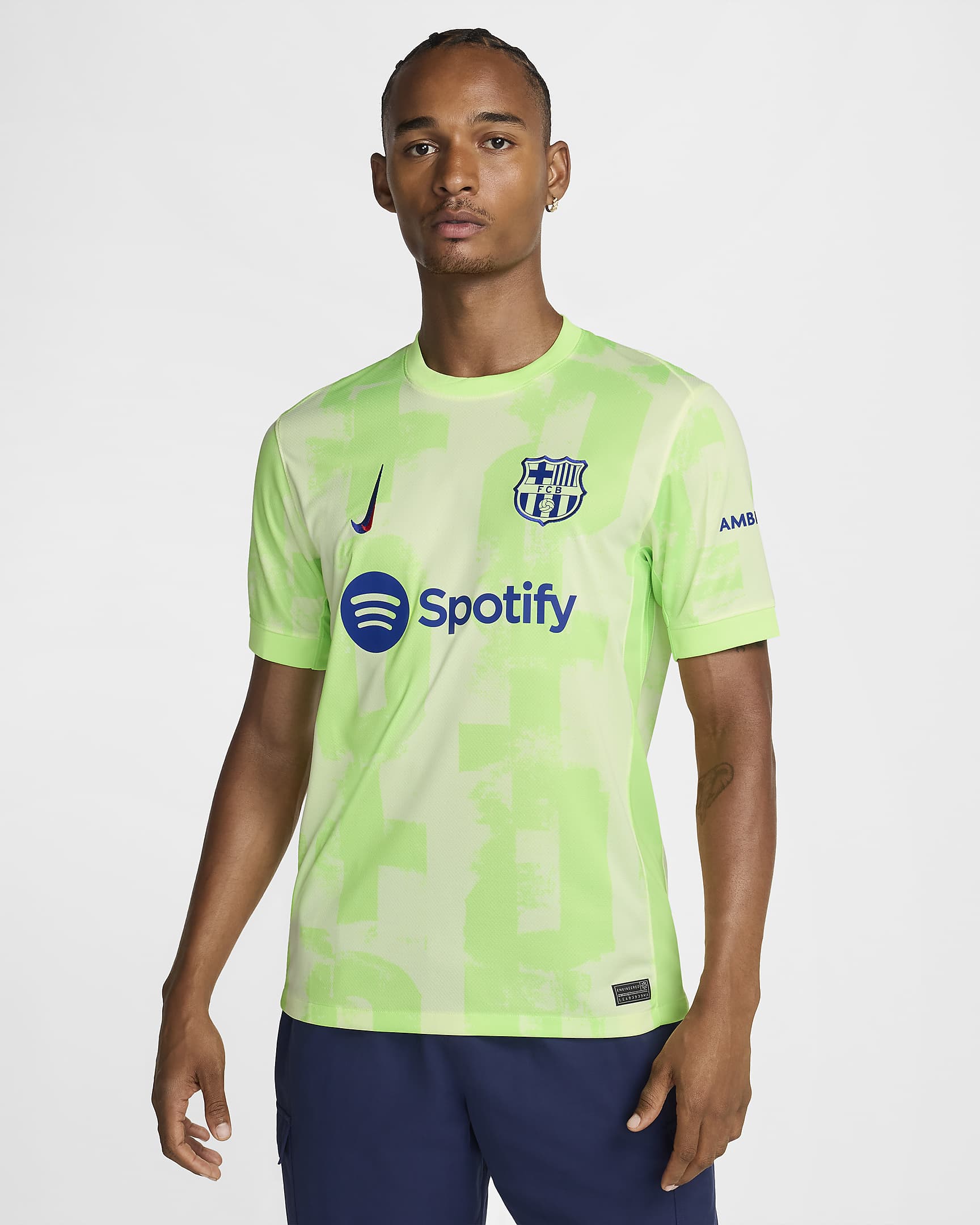 F.C. Barcelona 2024/25 Stadium Third Men's Nike Dri-FIT Football Replica Shirt - Barely Volt/Barely Volt/Lime Blast/Old Royal