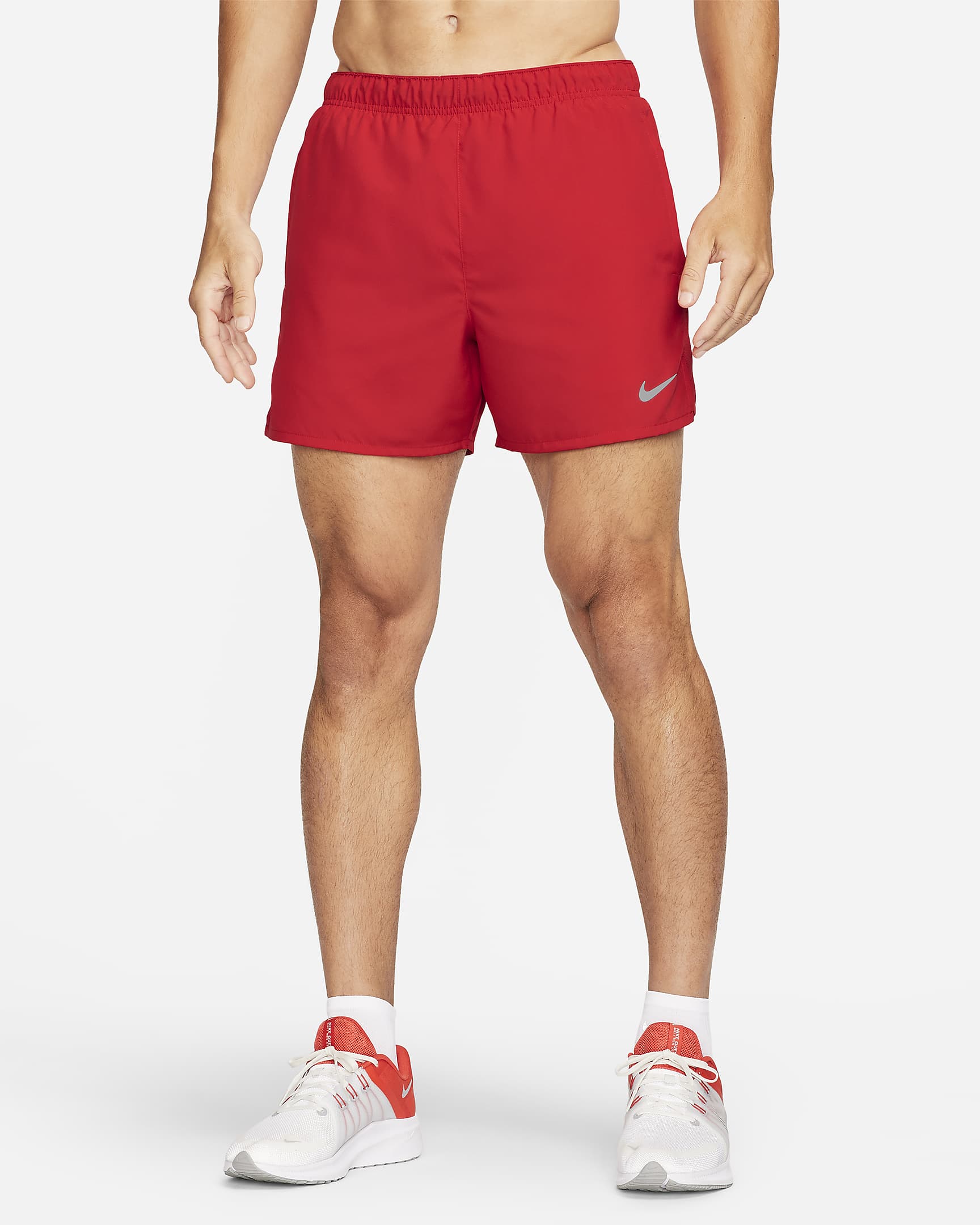 Shorts de correr Dri-FIT de 13 cm con forro de ropa interior para hombre Nike Challenger - Rojo universitario/Rojo universitario/Negro