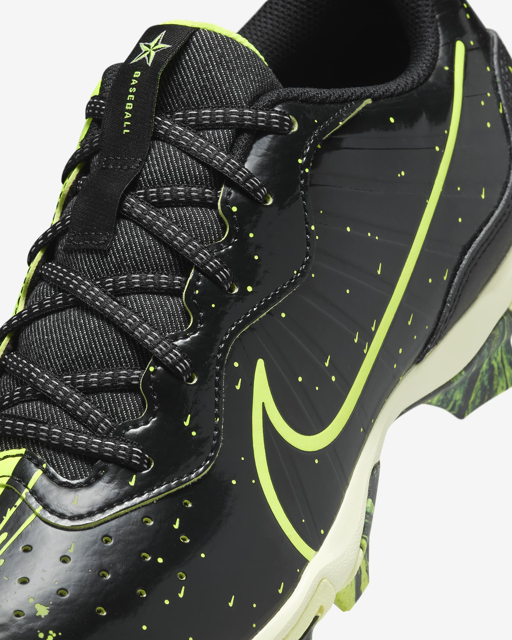 Nike Alpha Huarache 4 Keystone Men's Baseball Cleats - Black/Life Lime/Volt