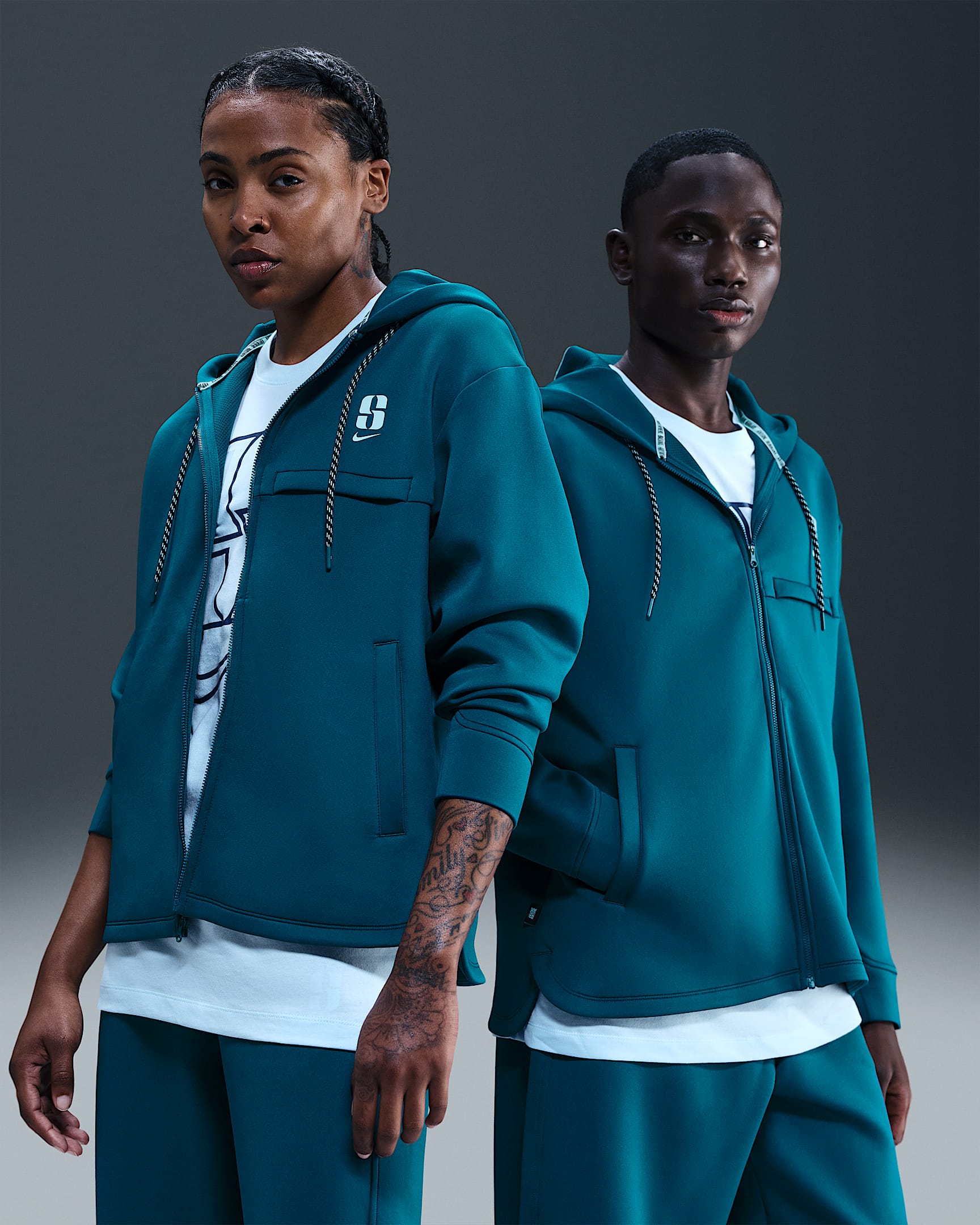 Sabrina Dri-FIT Loose Full-Zip Basketball Hoodie - Blue Force/Glacier Blue/Glacier Blue