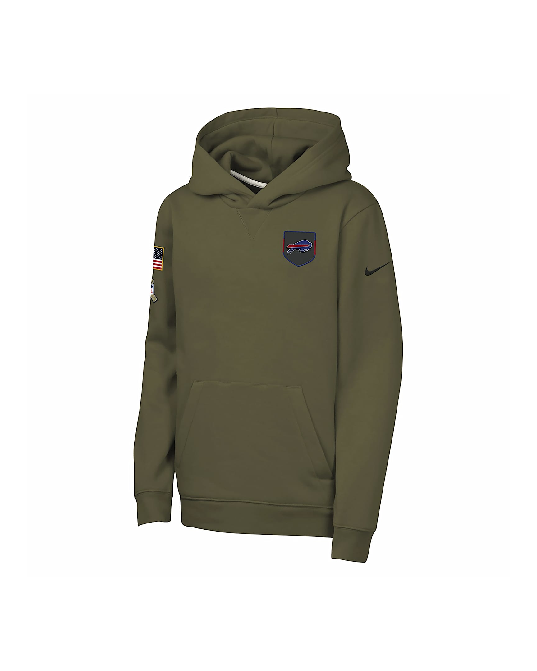 Nike Club Fleece (NFL Buffalo Bills) Big Kids' "Salute to Service" Pullover Hoodie - Olive