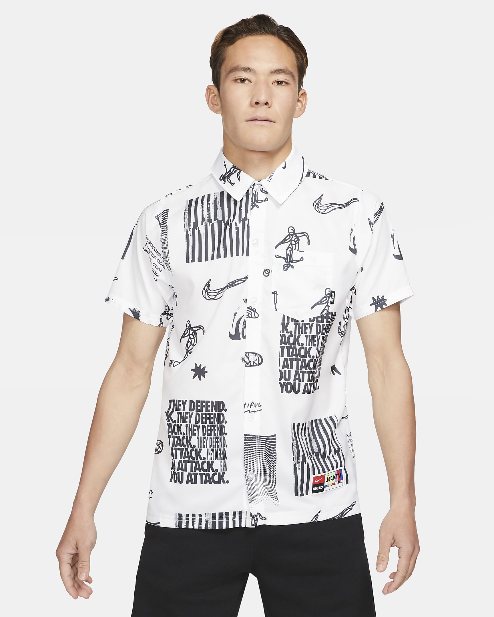 ナイキ F.C. Dri-FIT サッカートップ - ホワイト/ブラック/ホワイト
