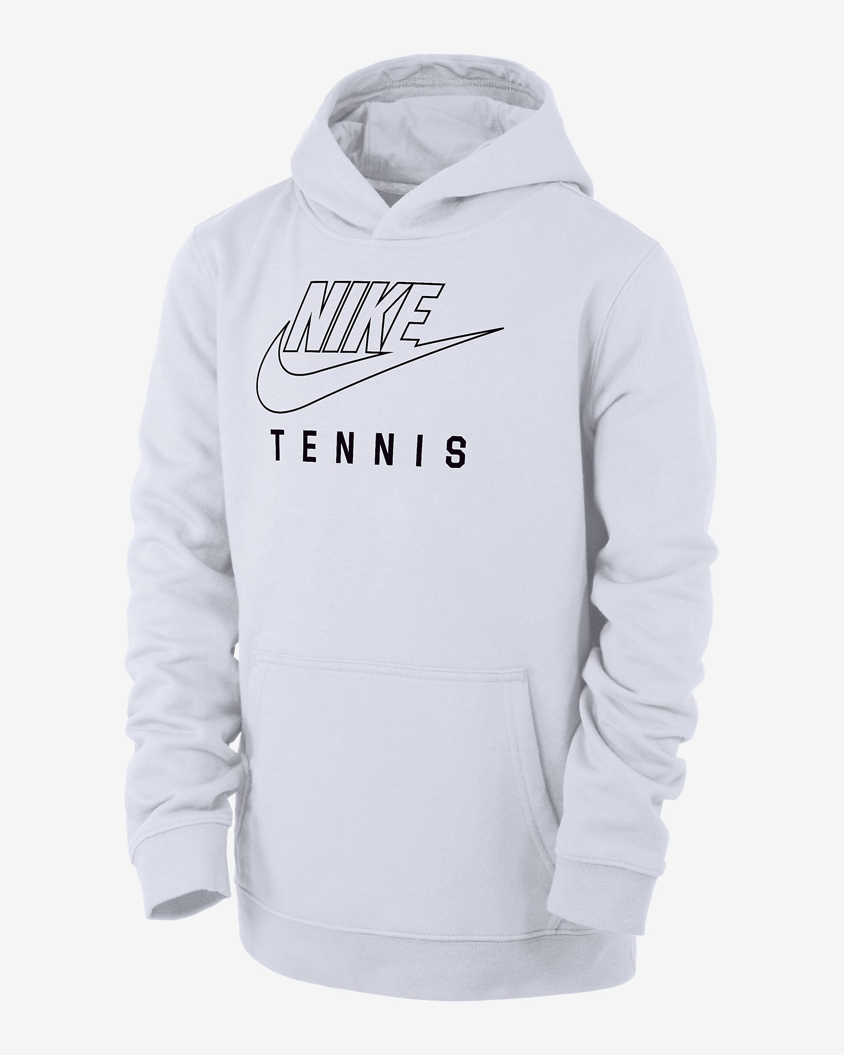 Nike Swoosh Club Fleece Big Kids' Tennis Pullover Hoodie - White