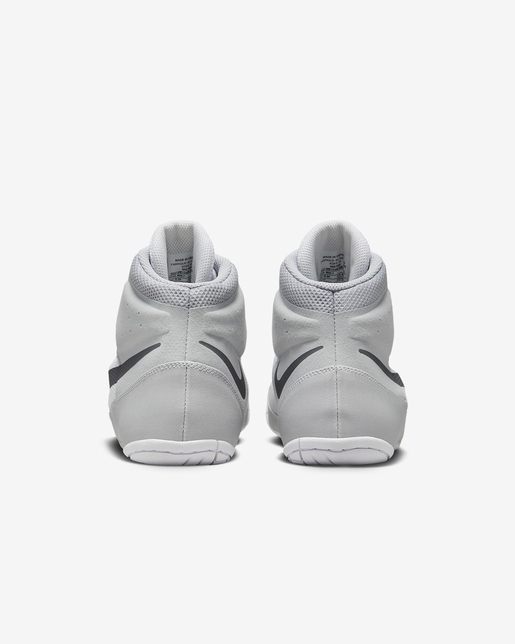 Nike Fury Wrestling Shoes - White/Wolf Grey/Dark Grey