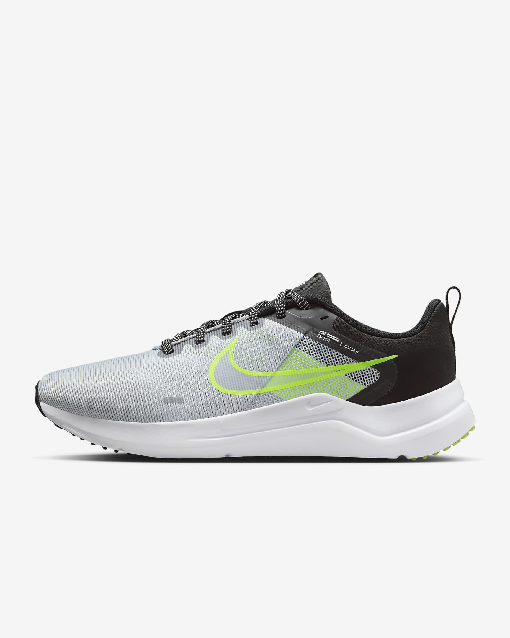 Nike Downshifter 12 Men's Road Running Shoes - Wolf Grey/Black/Volt/White