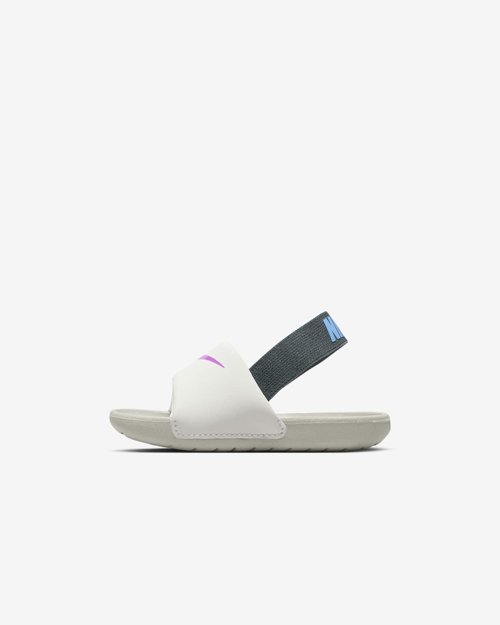 Chanclas para bebé e infantil Nike Kawa - Blanco cumbre/Azul universitario/Hueso claro/Hipervioleta