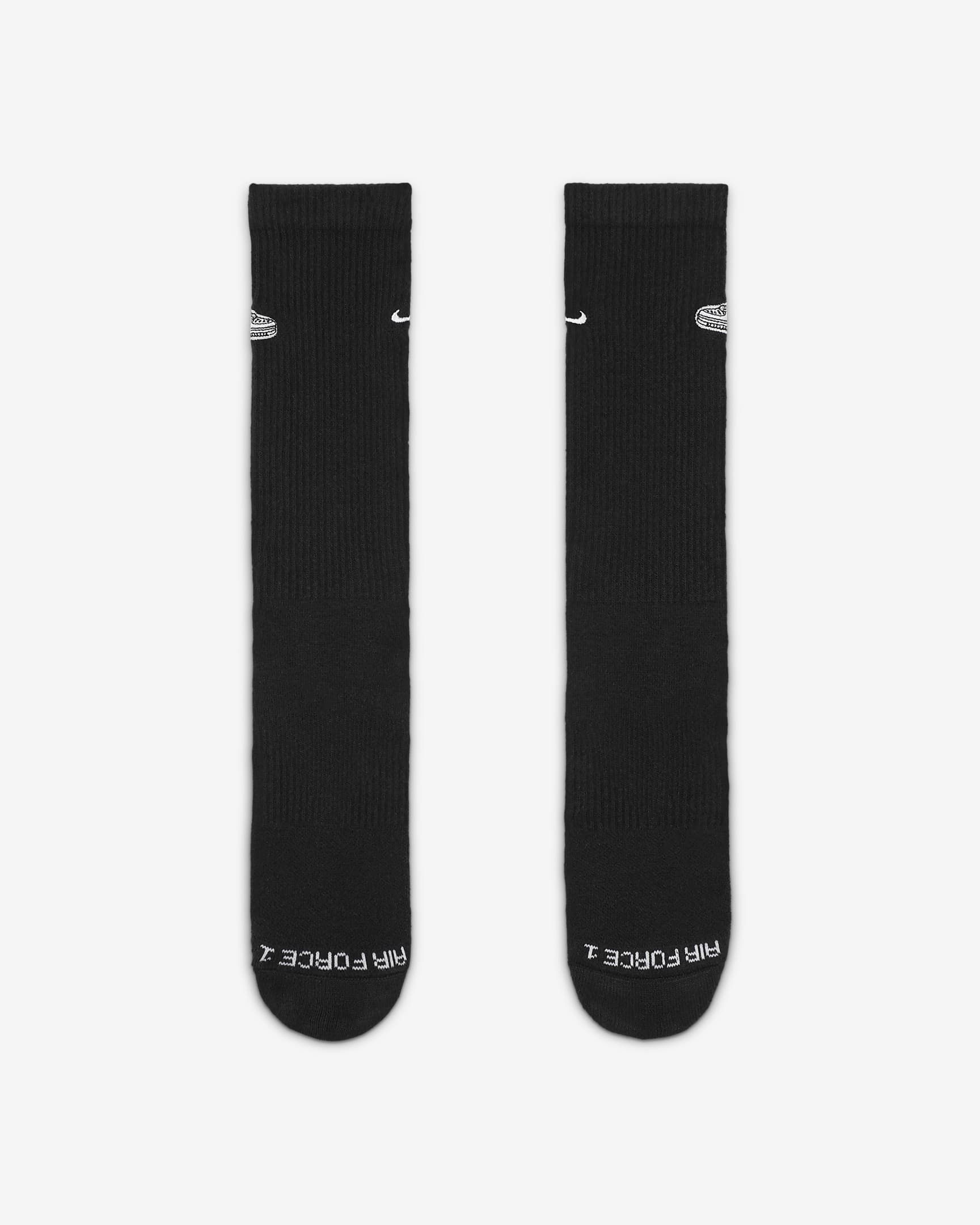 Nike Everyday Plus Cushioned Crew Socks (1 Pair) - Black/White