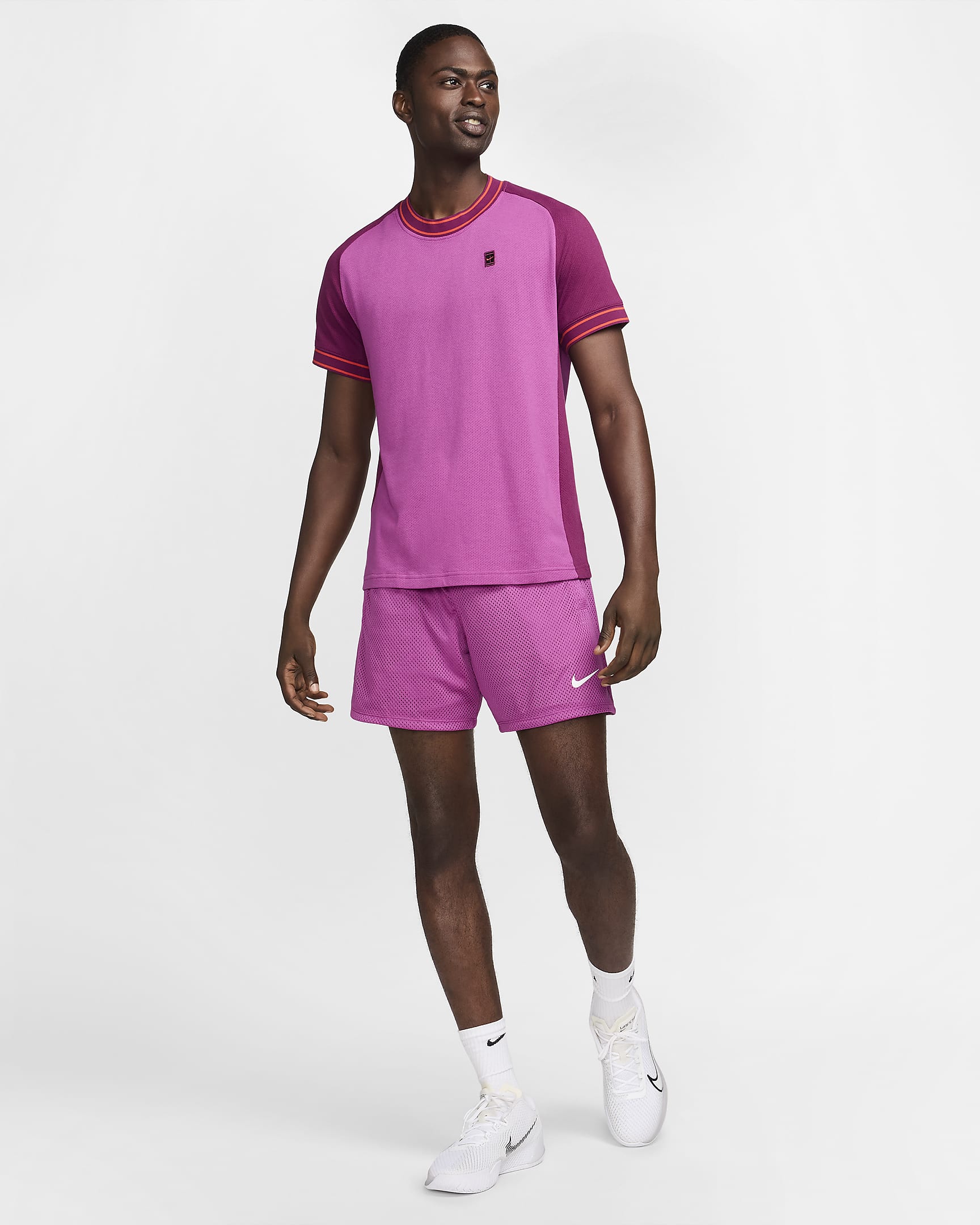 NikeCourt Slam Men's Dri-FIT Tennis Shorts - Hot Fuchsia/White