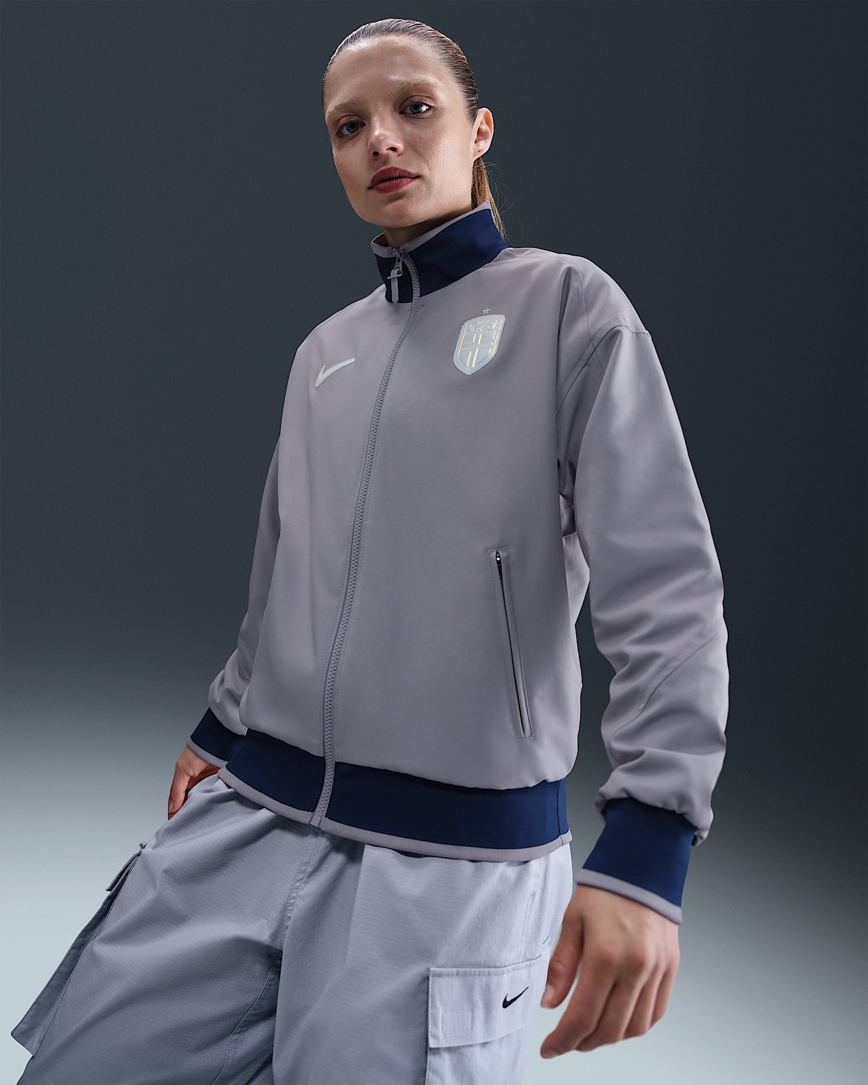 Dámská reprezentační fotbalová bunda Nike Dri-FIT Norsko Strike - Violet Haze/Bílá