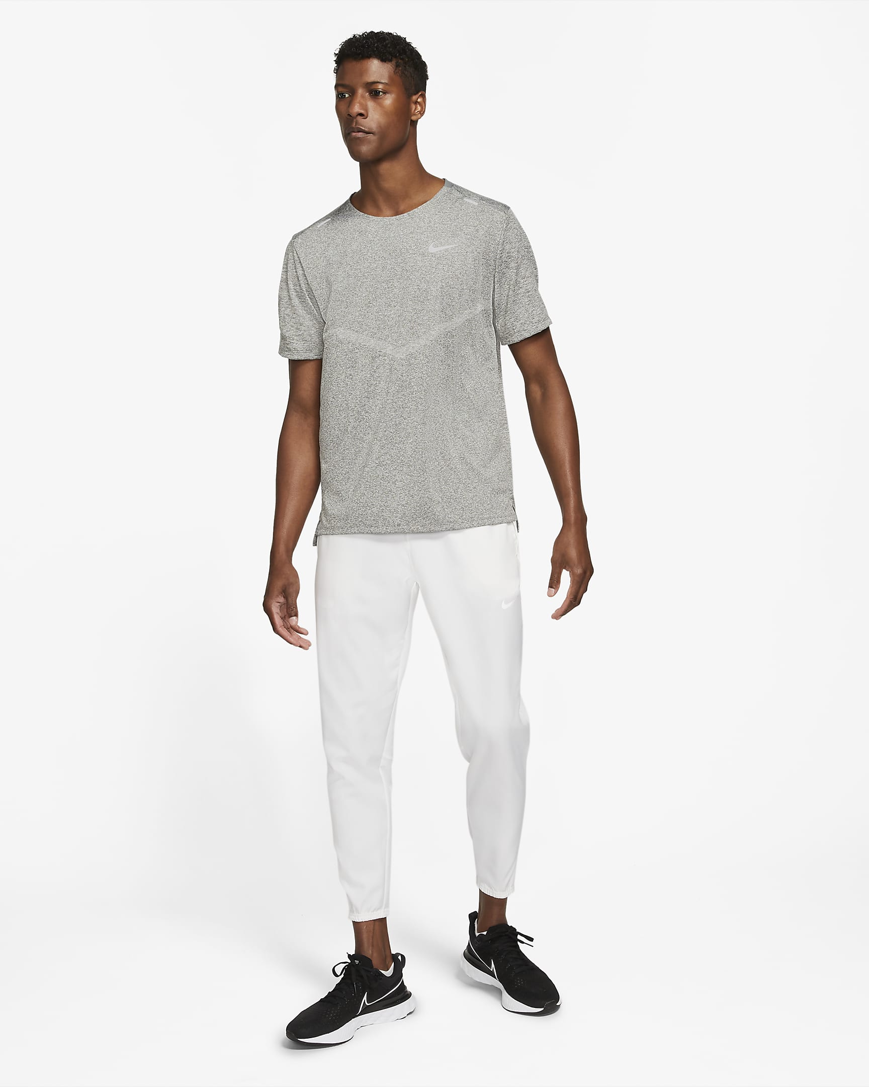 Nike Rise 365 Dri-FIT kortermet løpeoverdel til herre - Smoke Grey/Heather